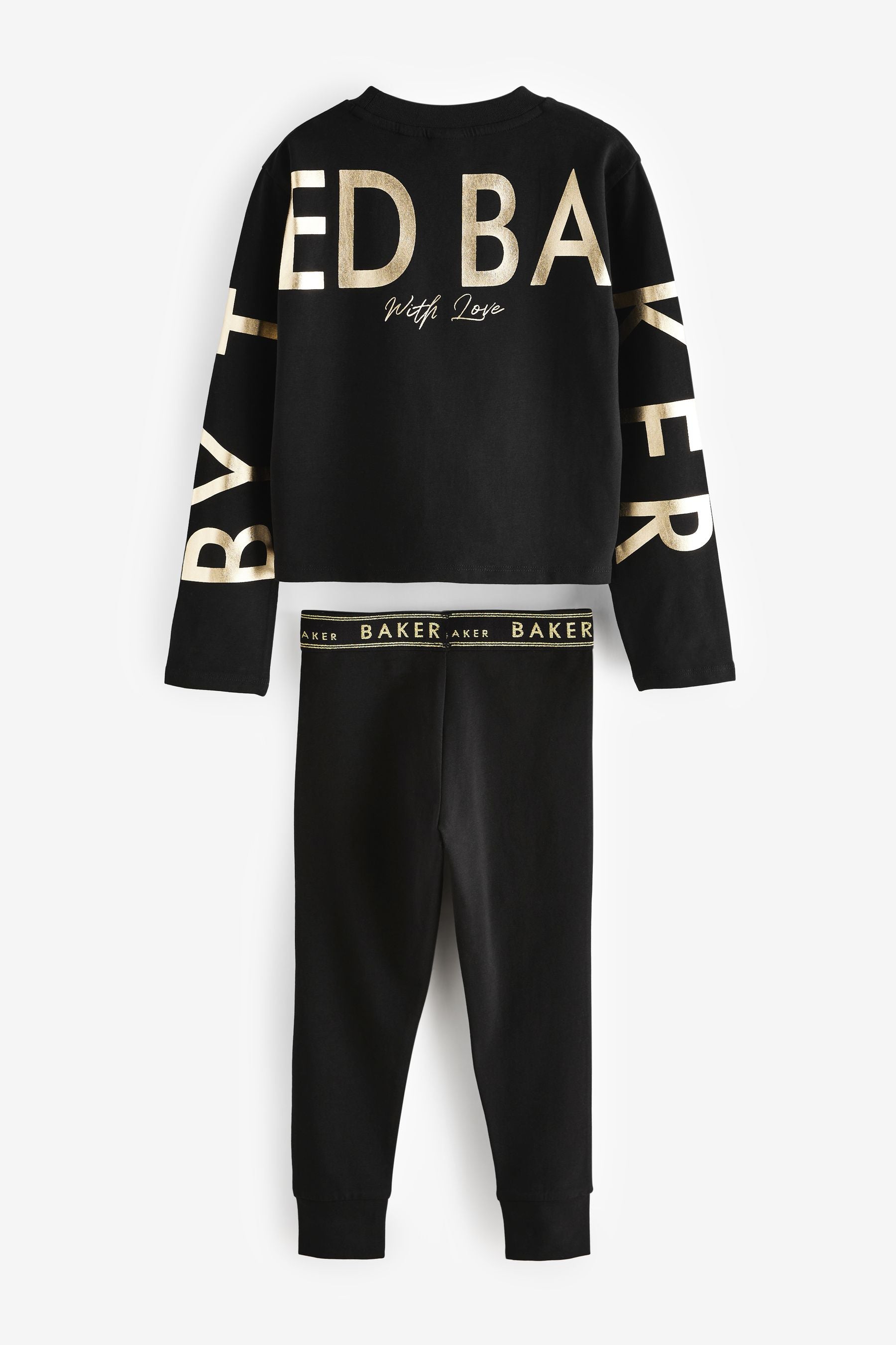 Baker by Ted Baker Black Logo Back Print Pyjamas Set