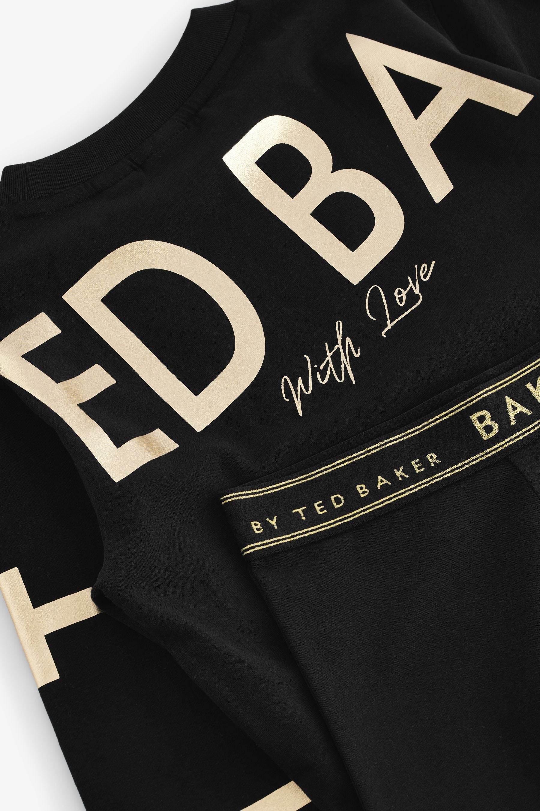 Baker by Ted Baker Black Logo Back Print Pyjamas Set