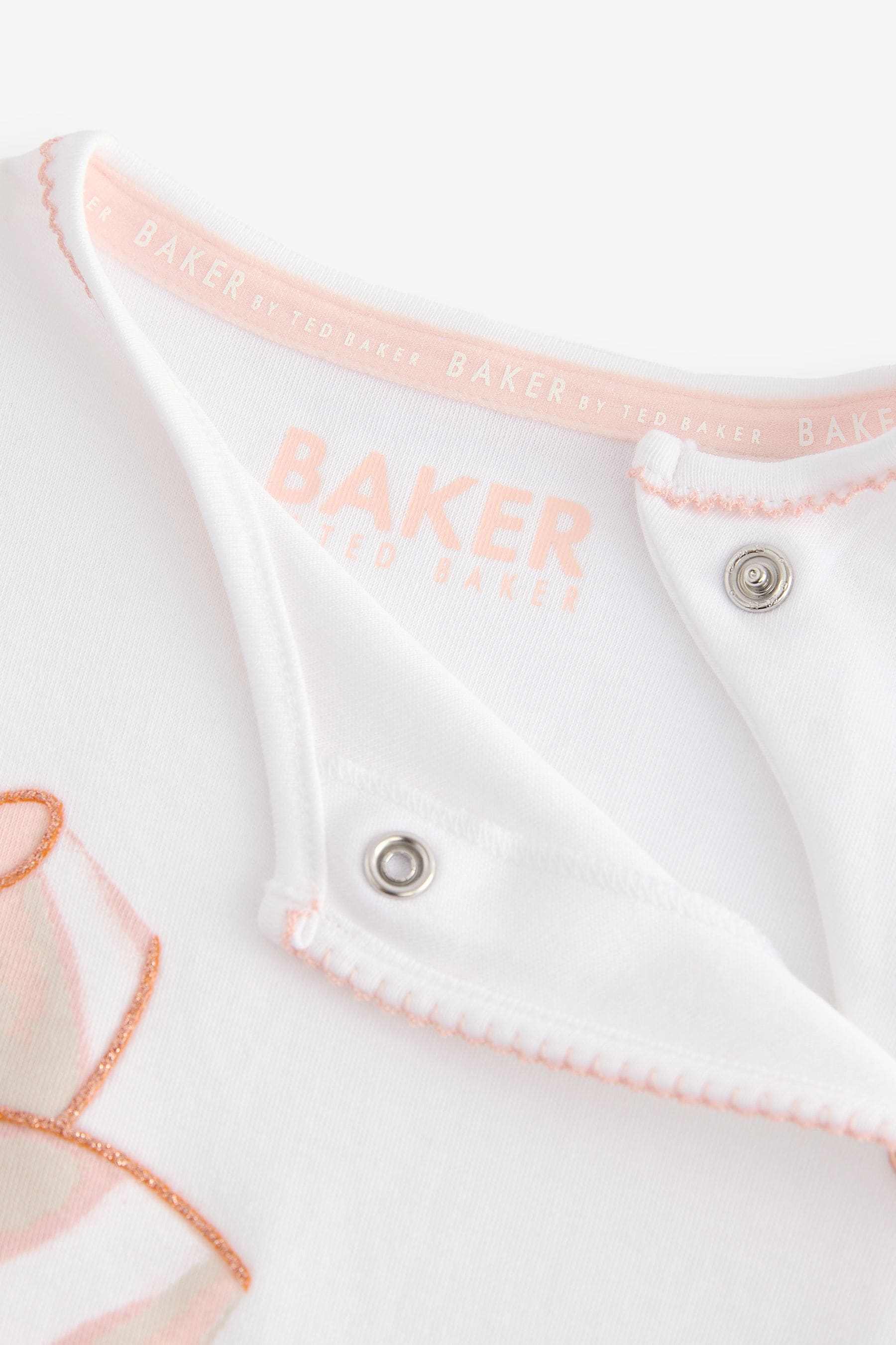 Baker by Ted Baker Born In 2025 100% Cotton White Sleepsuit