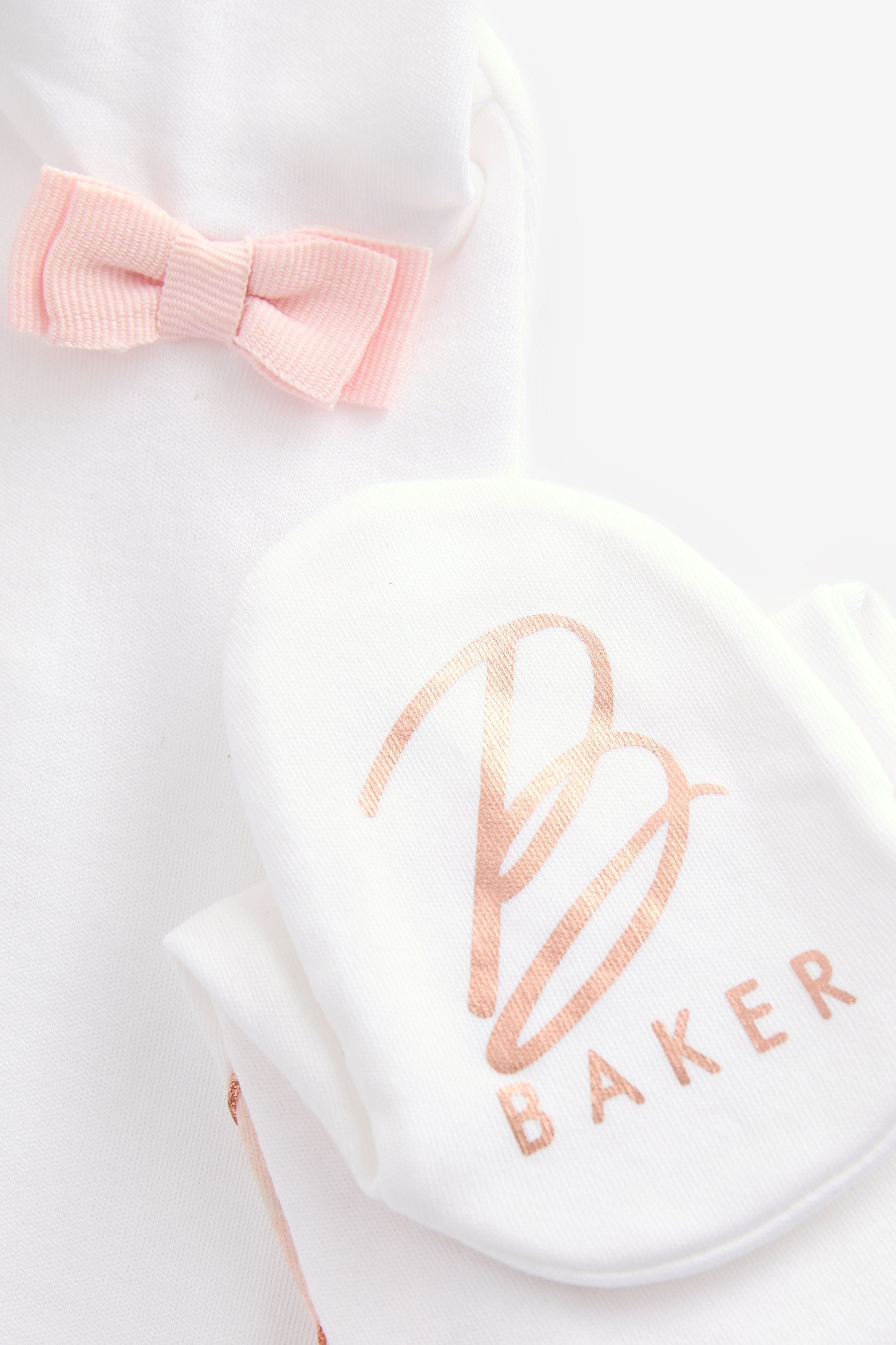 Baker by Ted Baker Born In 2025 100% Cotton White Sleepsuit