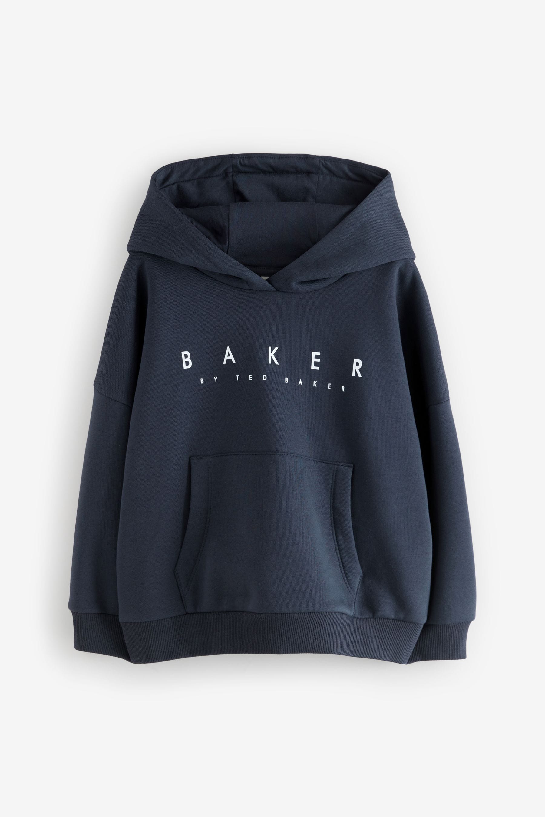 Baker by Ted Baker Navy Back Floral Print Logo Hoodie