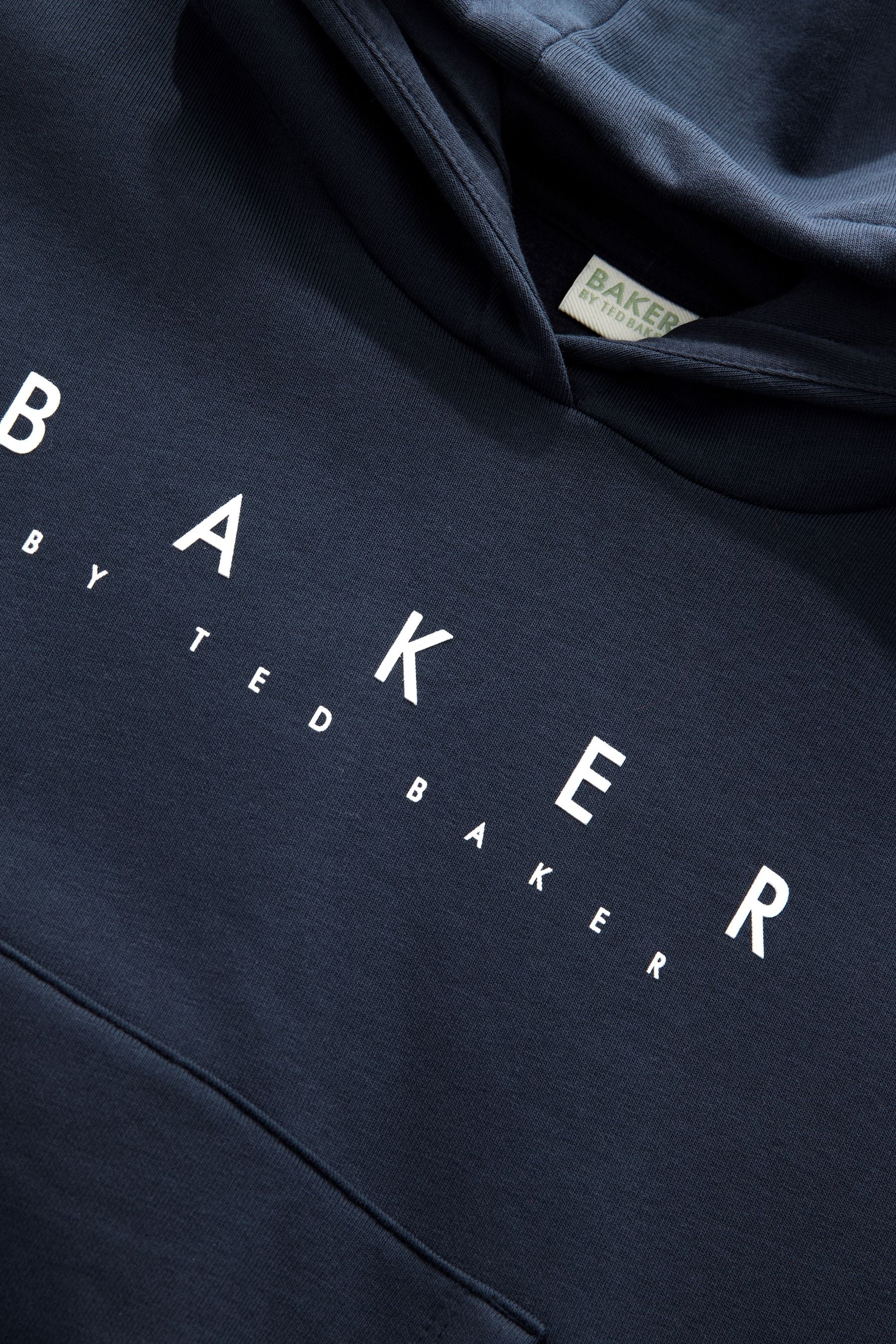 Baker by Ted Baker Navy Back Floral Print Logo Hoodie