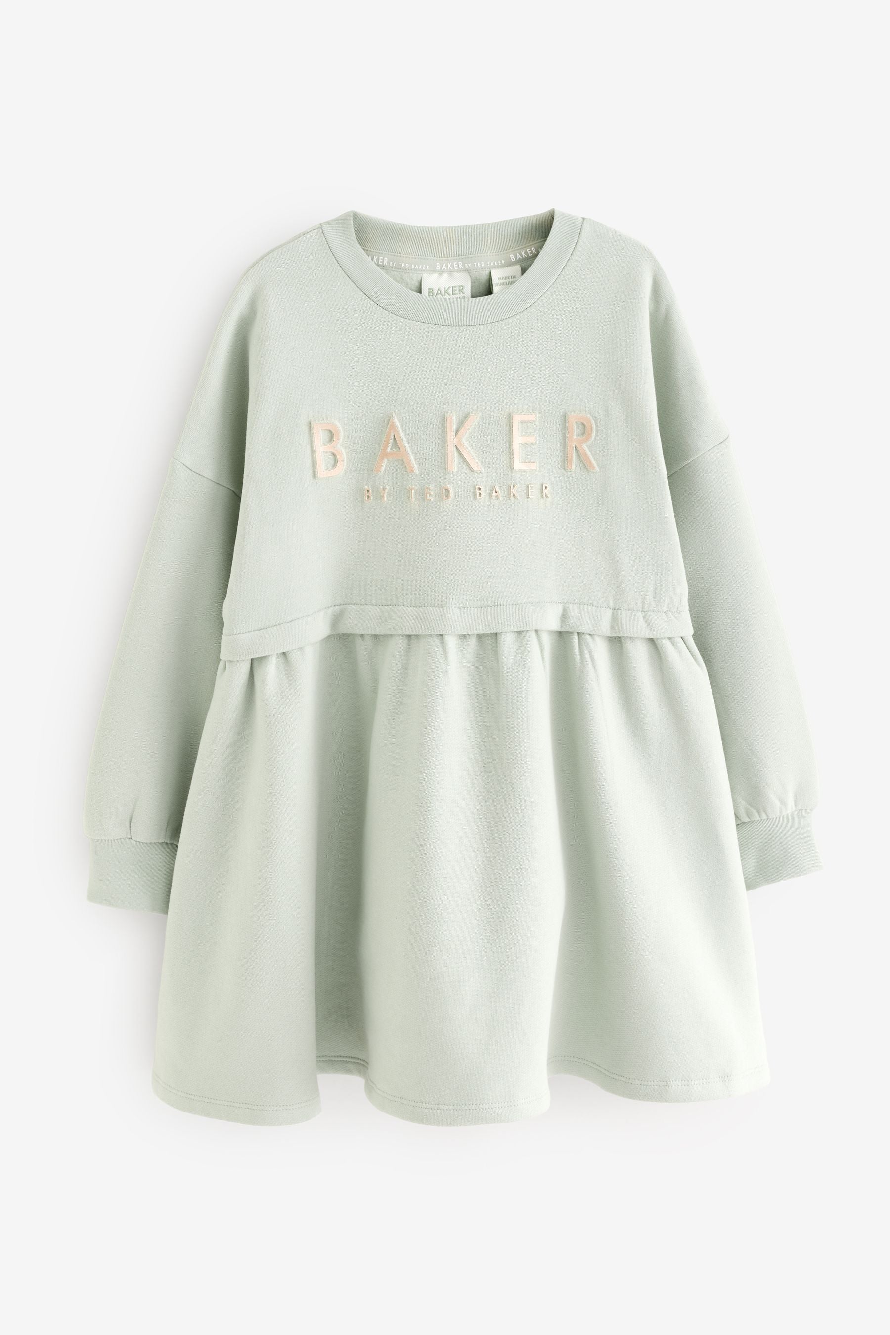 Baker by Ted Baker Sage Green Embossed Branded Sweat Dress