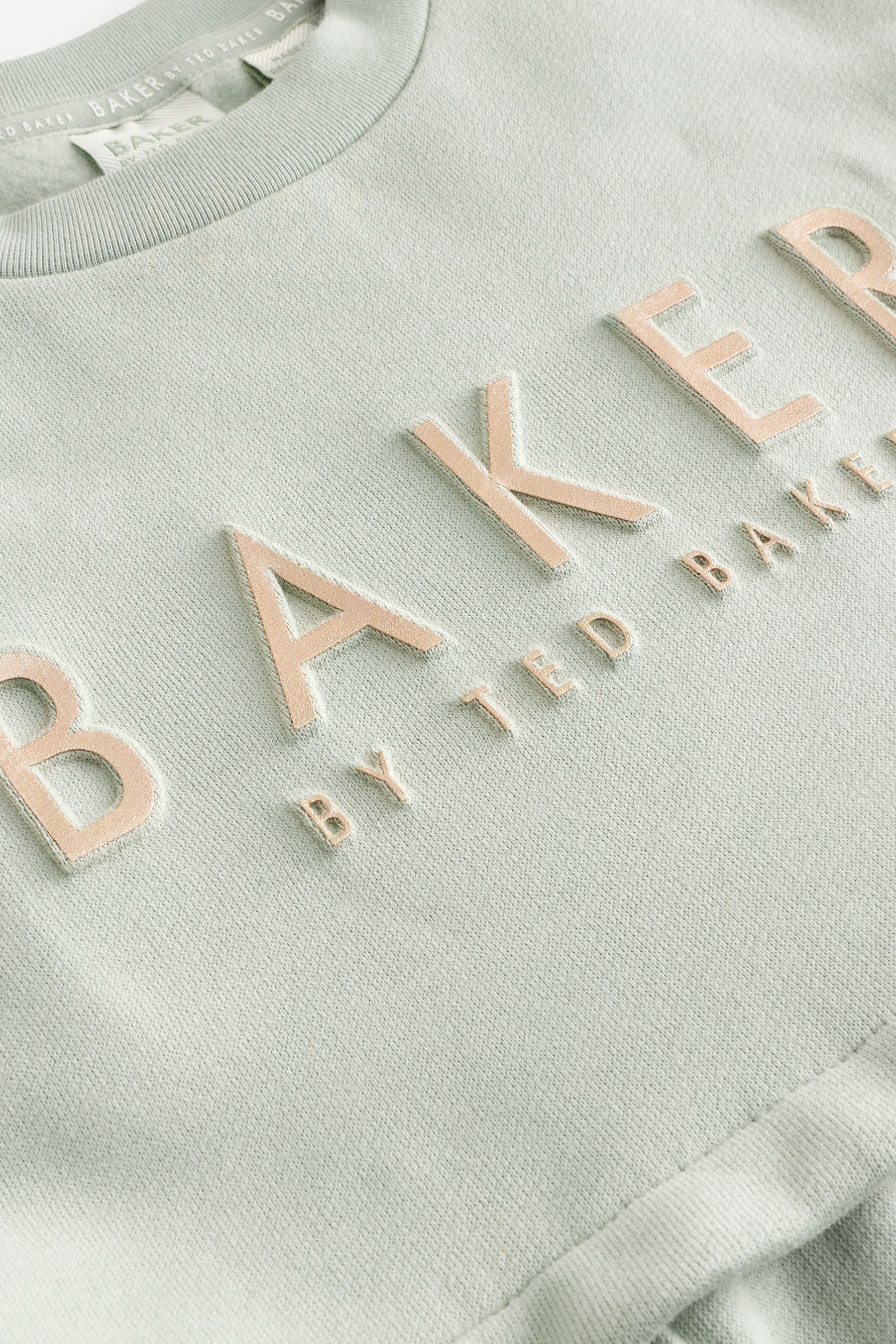 Baker by Ted Baker Sage Green Embossed Branded Sweat Dress