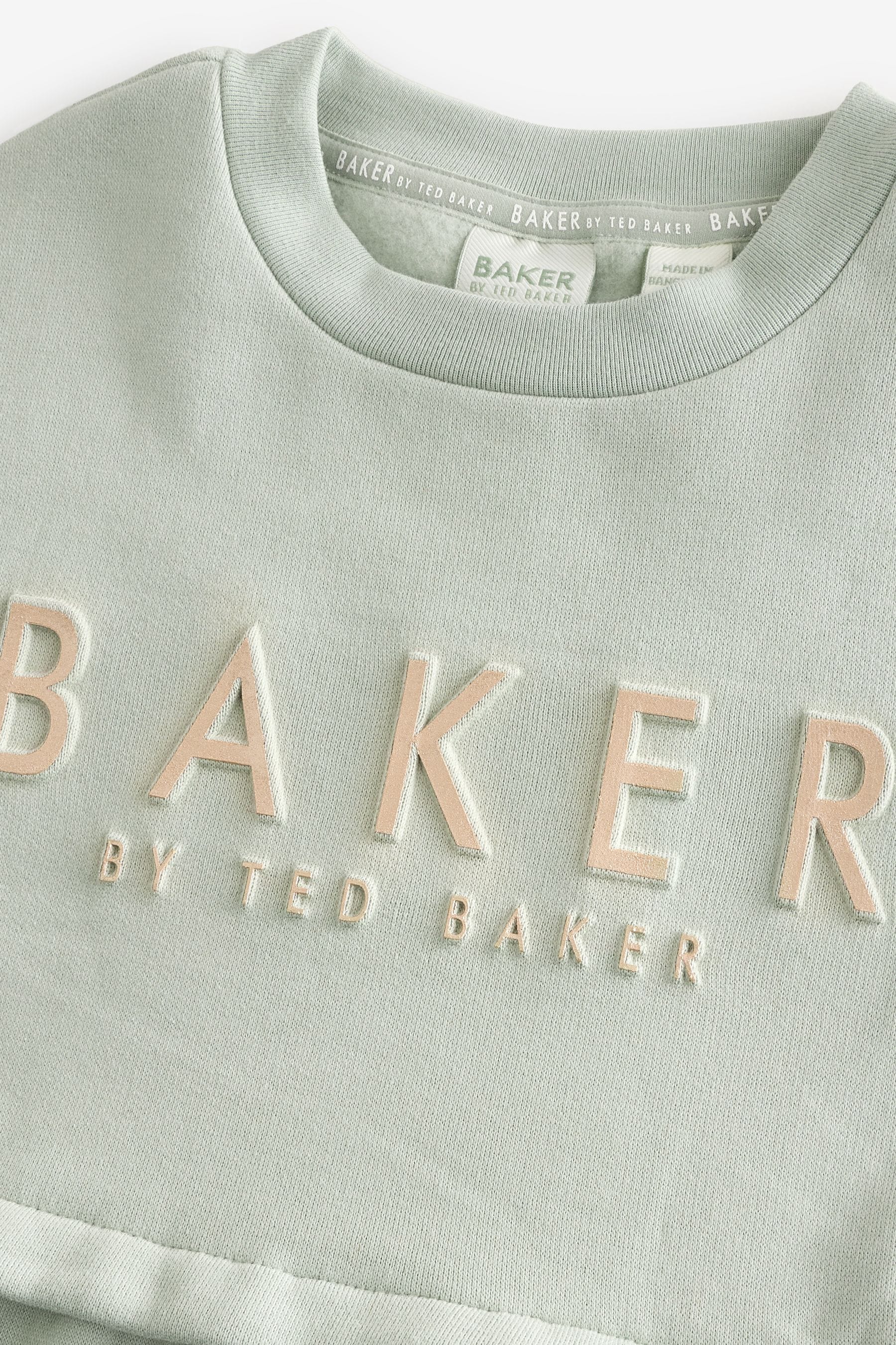 Baker by Ted Baker Sage Green Embossed Branded Sweat Dress