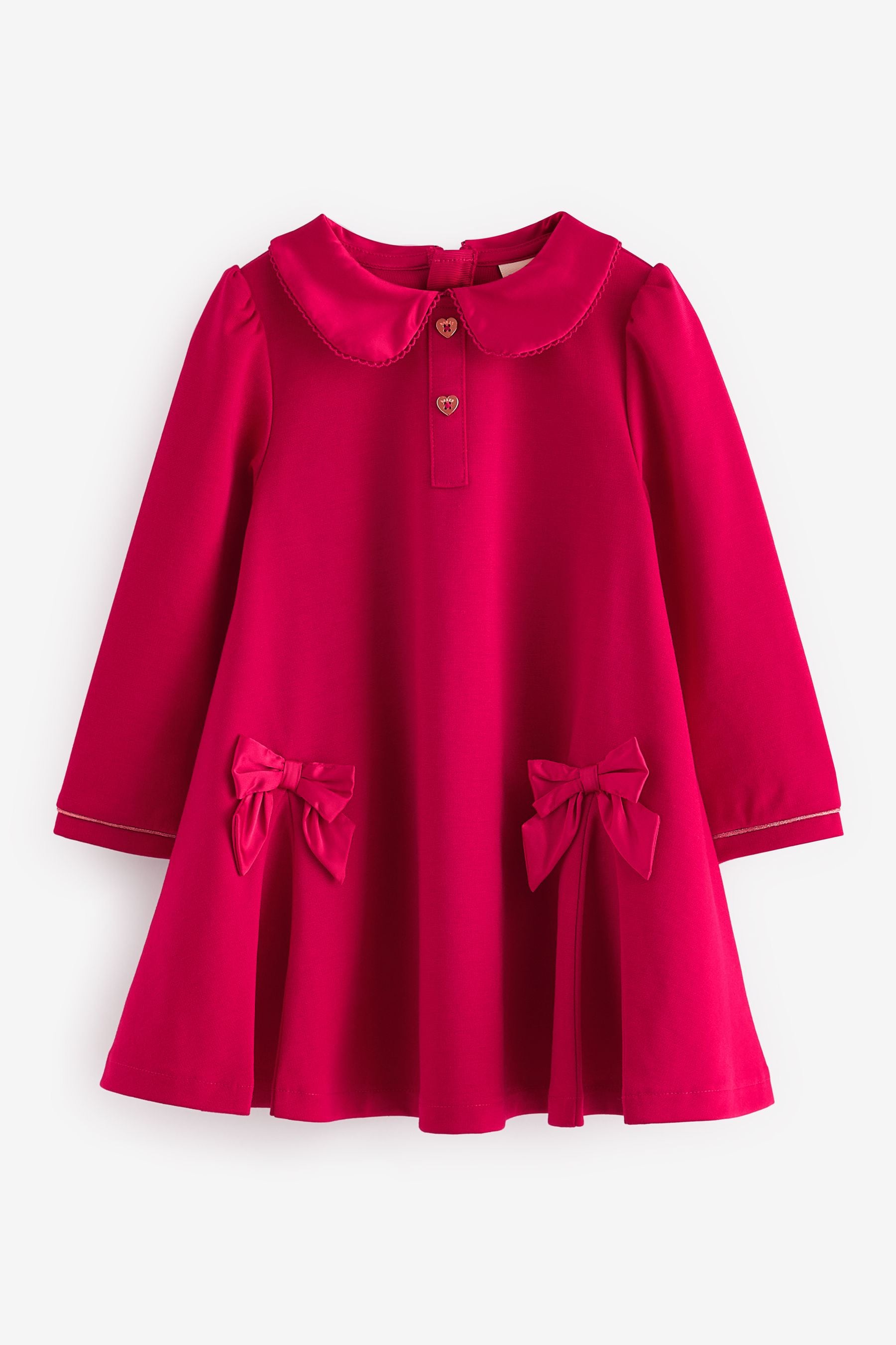 Baker by Ted Baker Red Satin Collar and Bow Dress