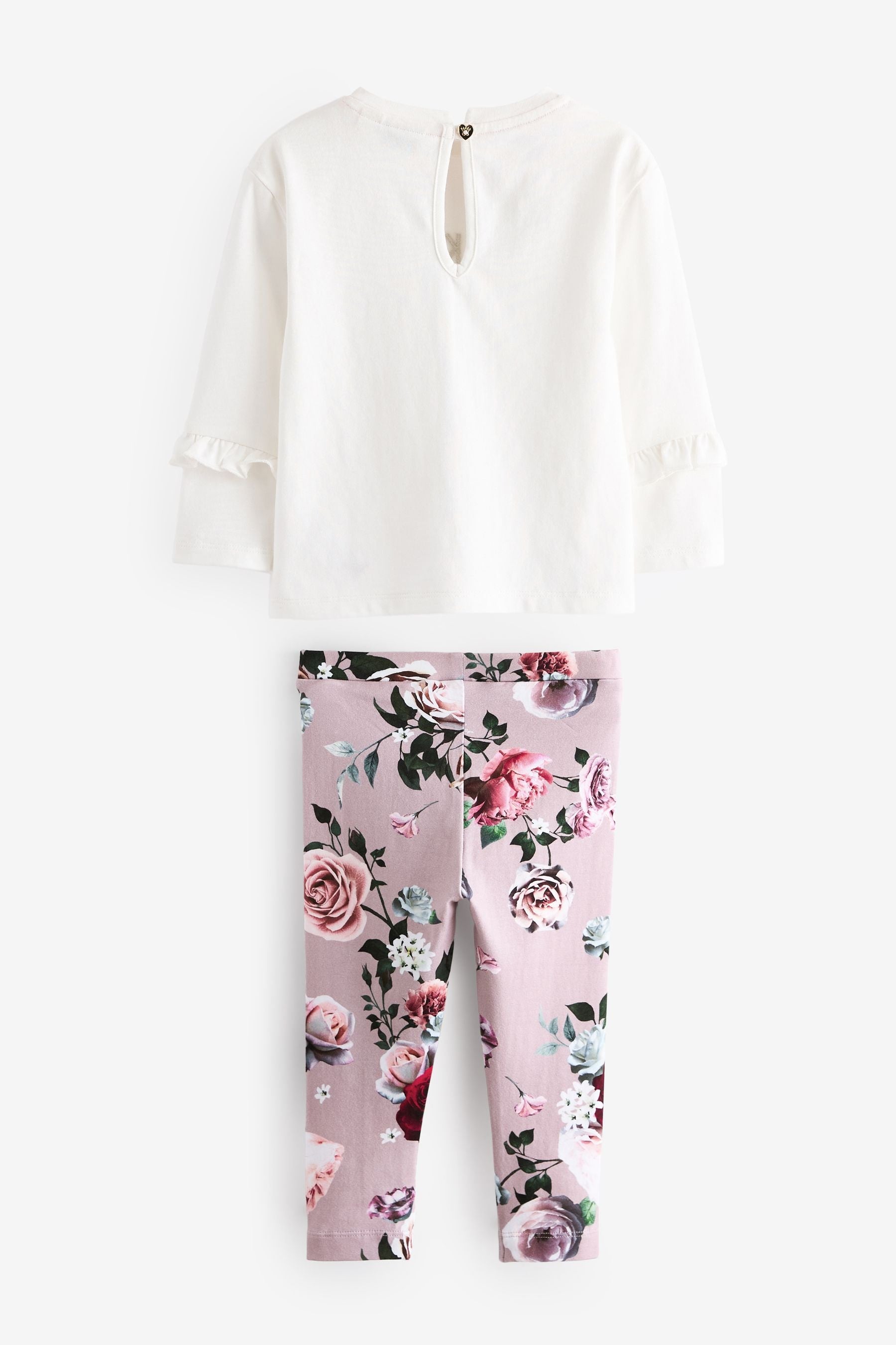 Baker by Ted Baker Neutral Floral Print Top And Leggings Set