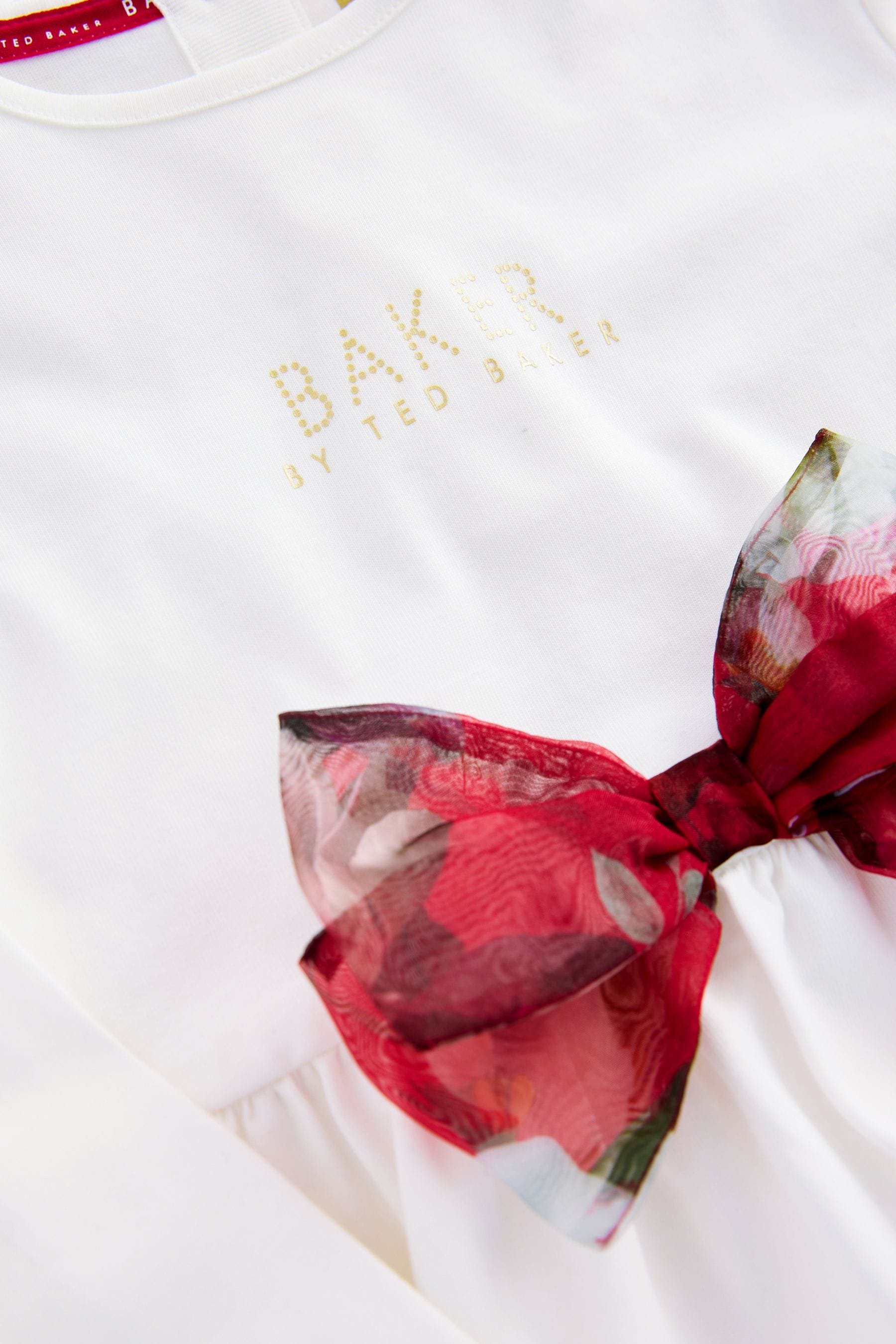 Baker by Ted Baker Red Bow Peplum Top and Floral Leggings Set