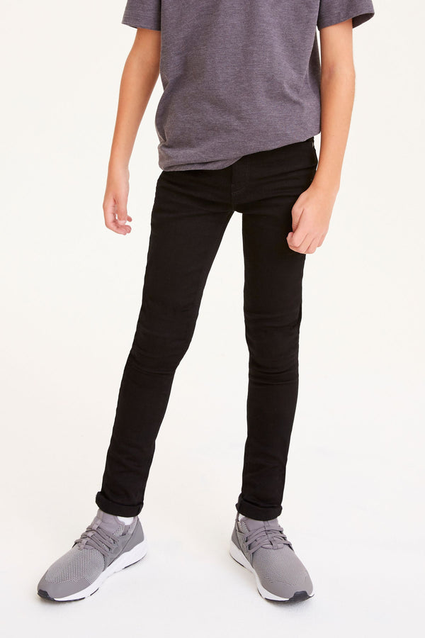 Black Denim Mega Stretch Adjustable Waist Jeans (3-16yrs)