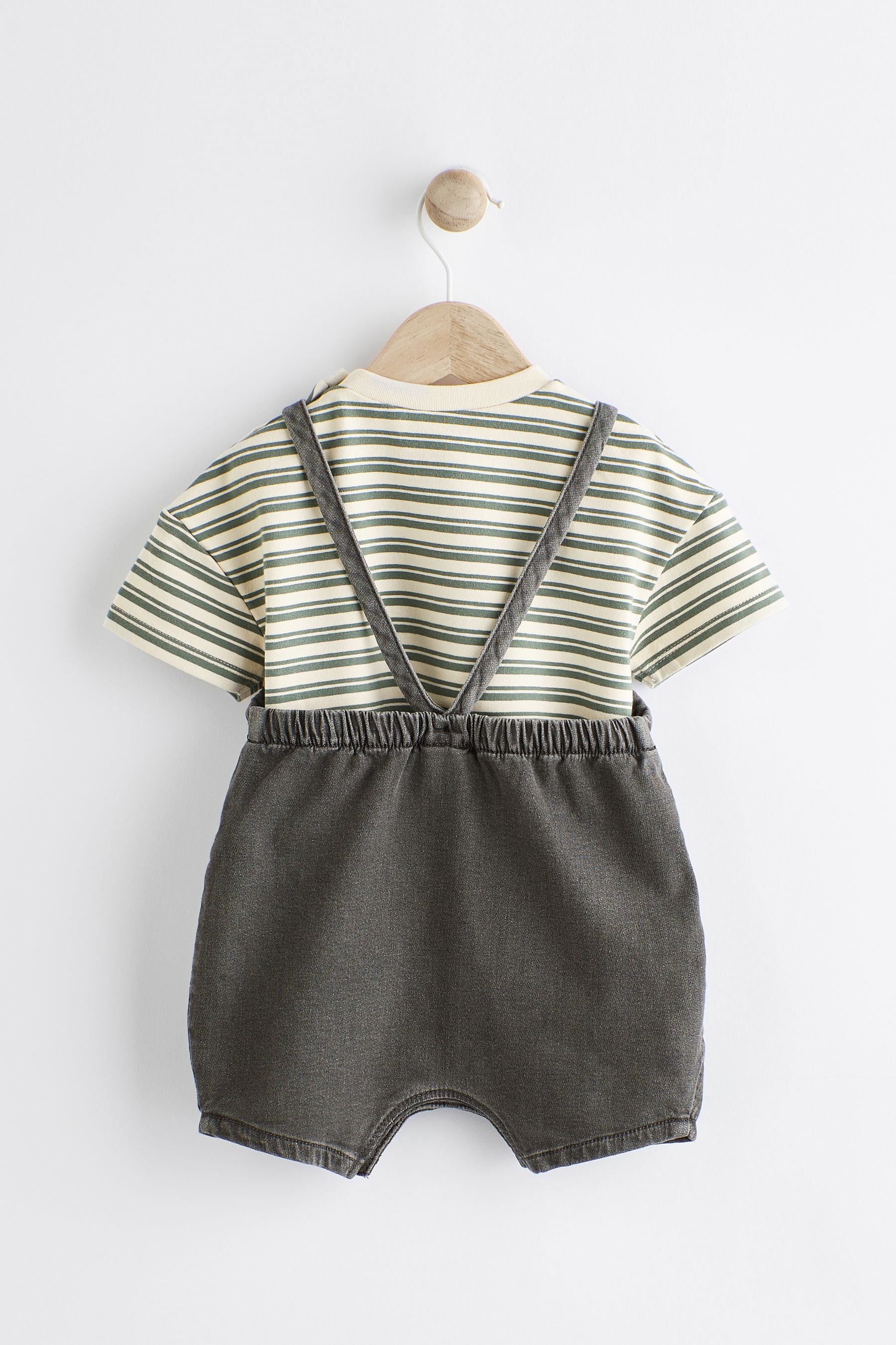 Black/Grey Denim Baby Dungarees and Bodysuit Set (0mths-2yrs)