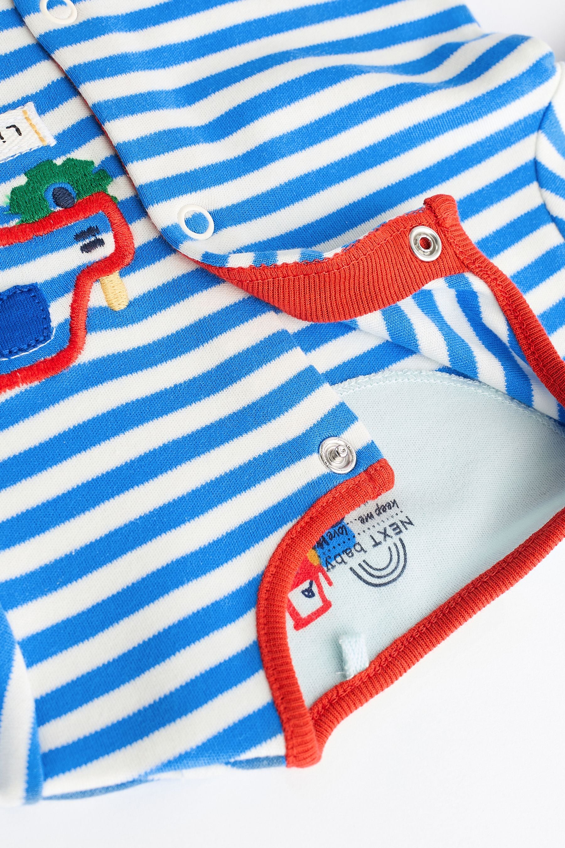 Bright Transport 3 Pack Baby Sleepsuits (0mths-3yrs)