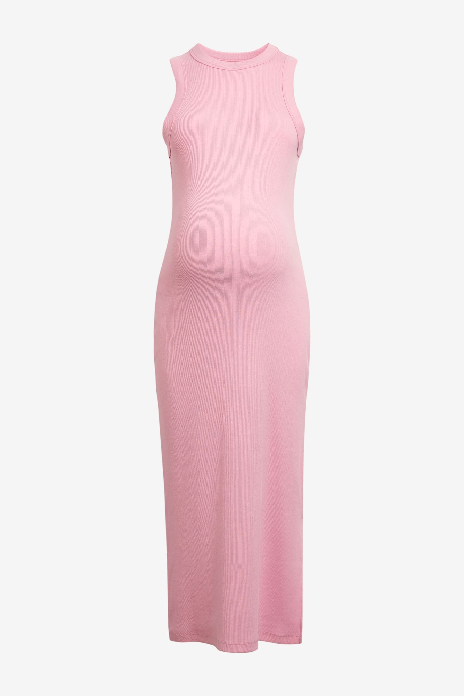 Pink Maternity Ribbed Dress