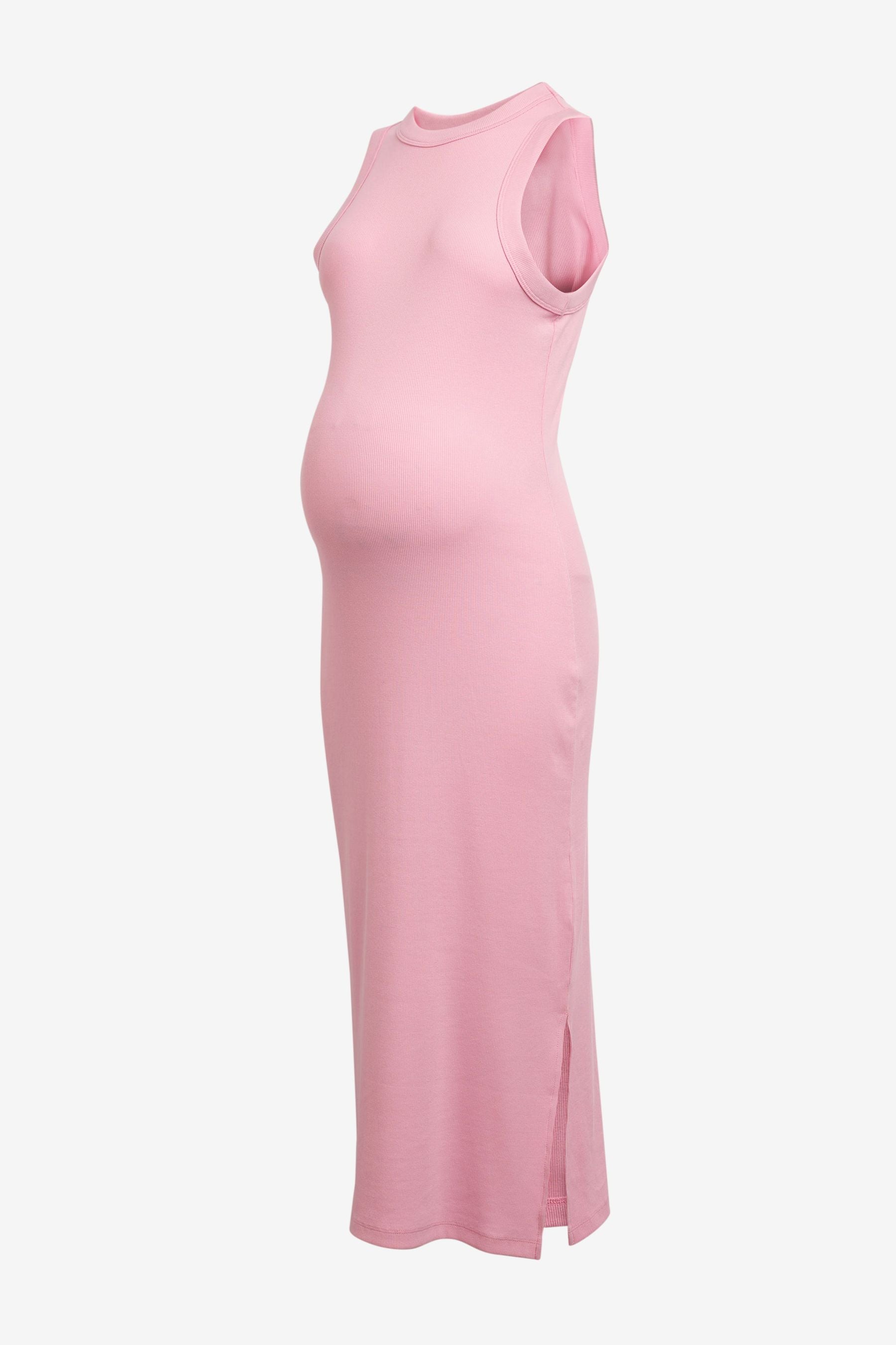 Pink Maternity Ribbed Dress