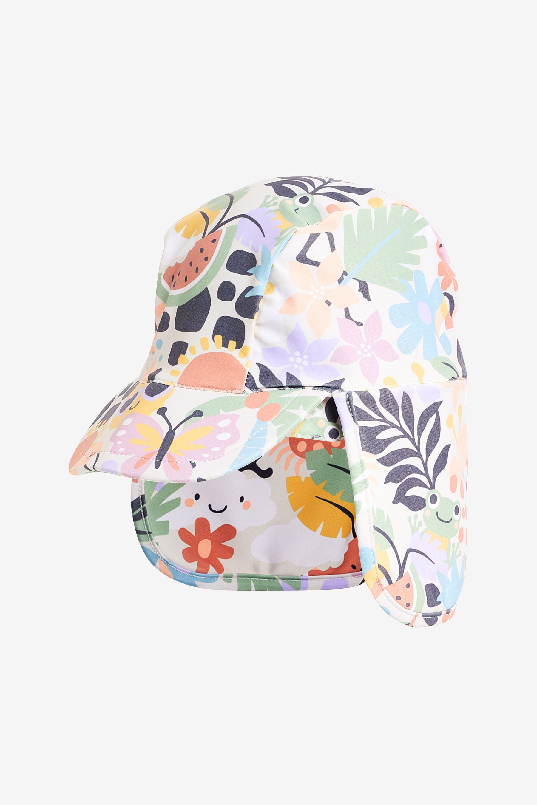 Orange Scandi Animals Swim Legionnaire Hat (3mths-10yrs)