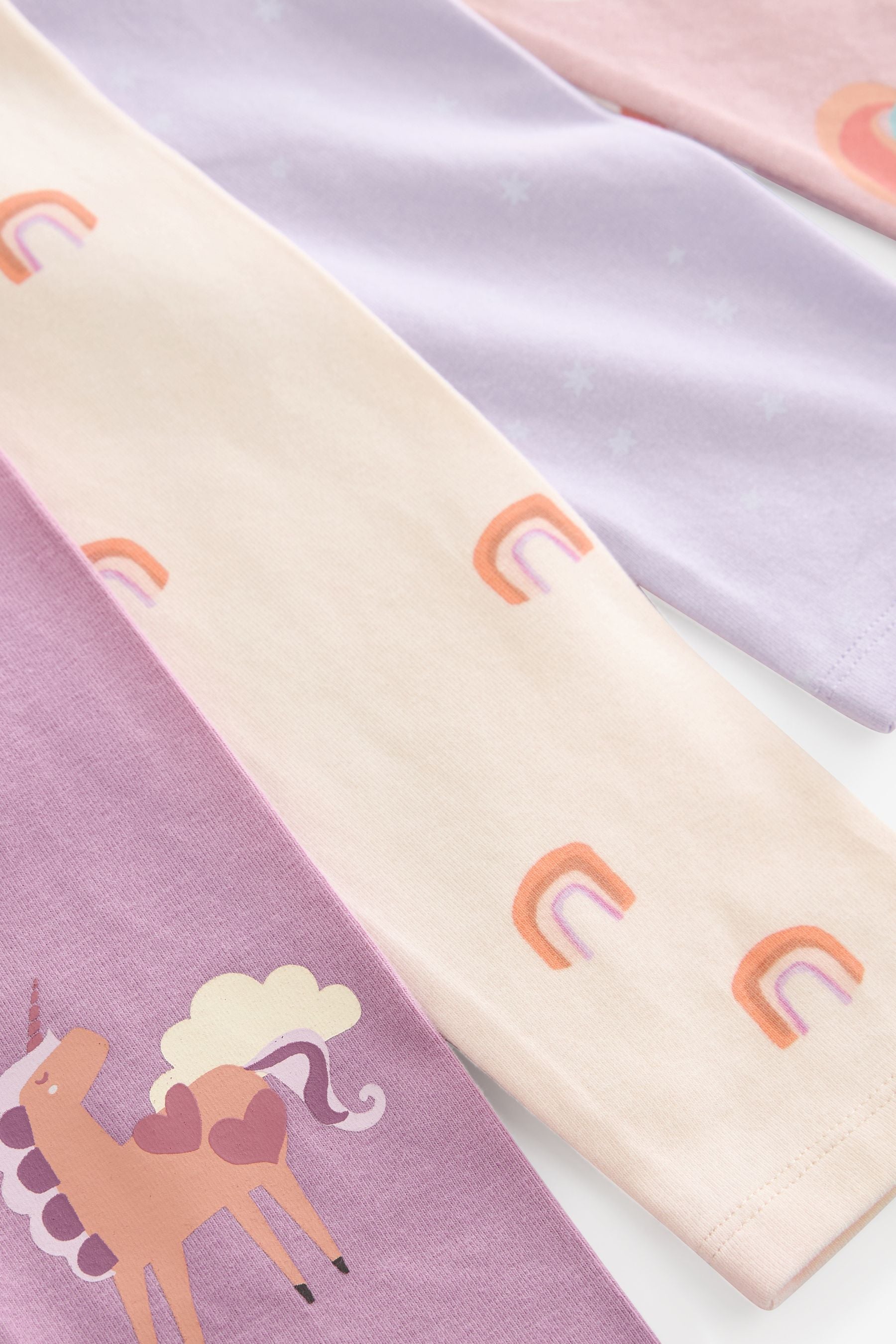 Lilac Purple Unicorn Leggings 4 Pack (3mths-7yrs)