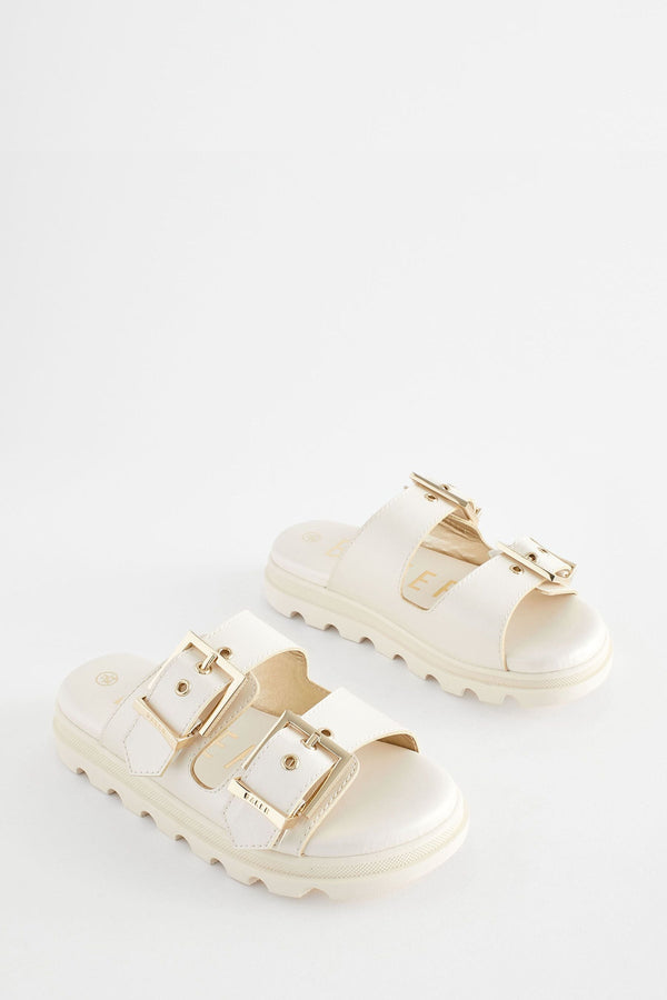 Stone Baker by Ted Baker Girls Satin Footbed Buckled Sandals