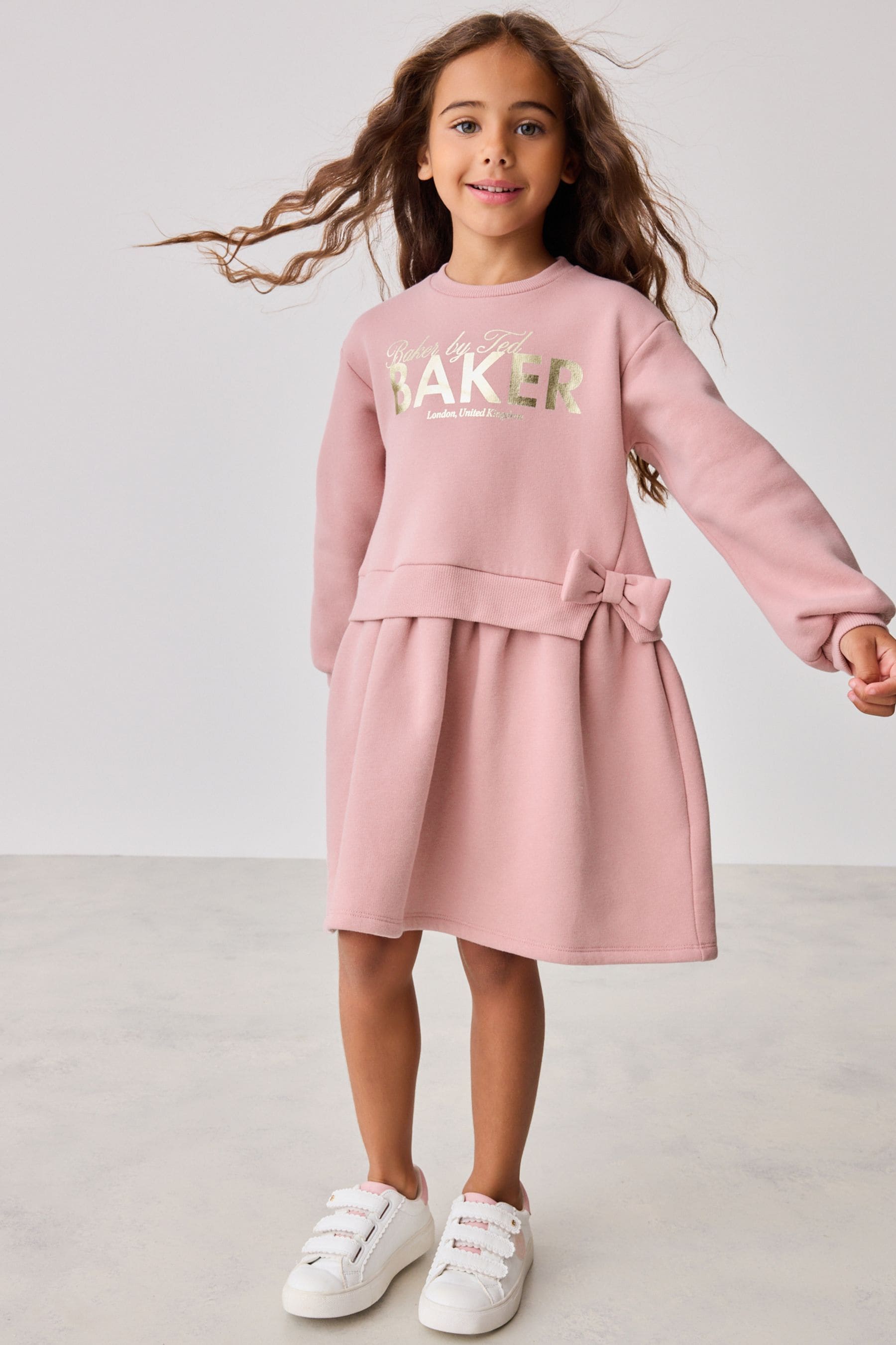 Baker by Ted Baker Pink Graphic Bow Sweat Dress