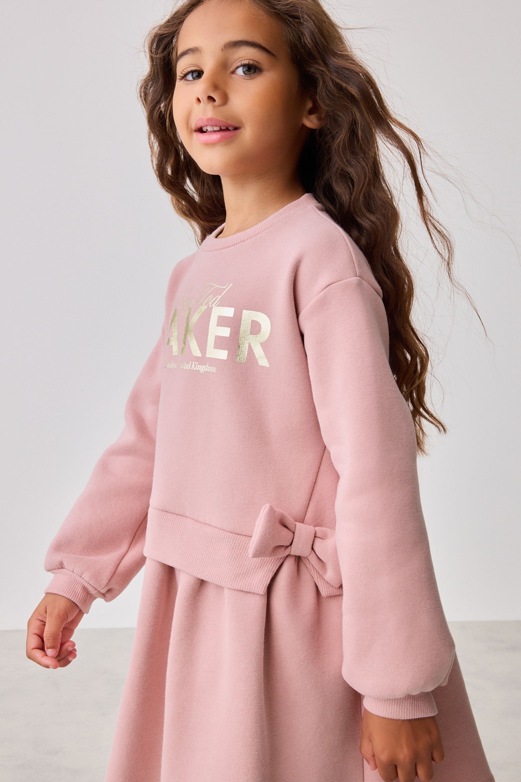 Baker by Ted Baker Pink Graphic Bow Sweat Dress