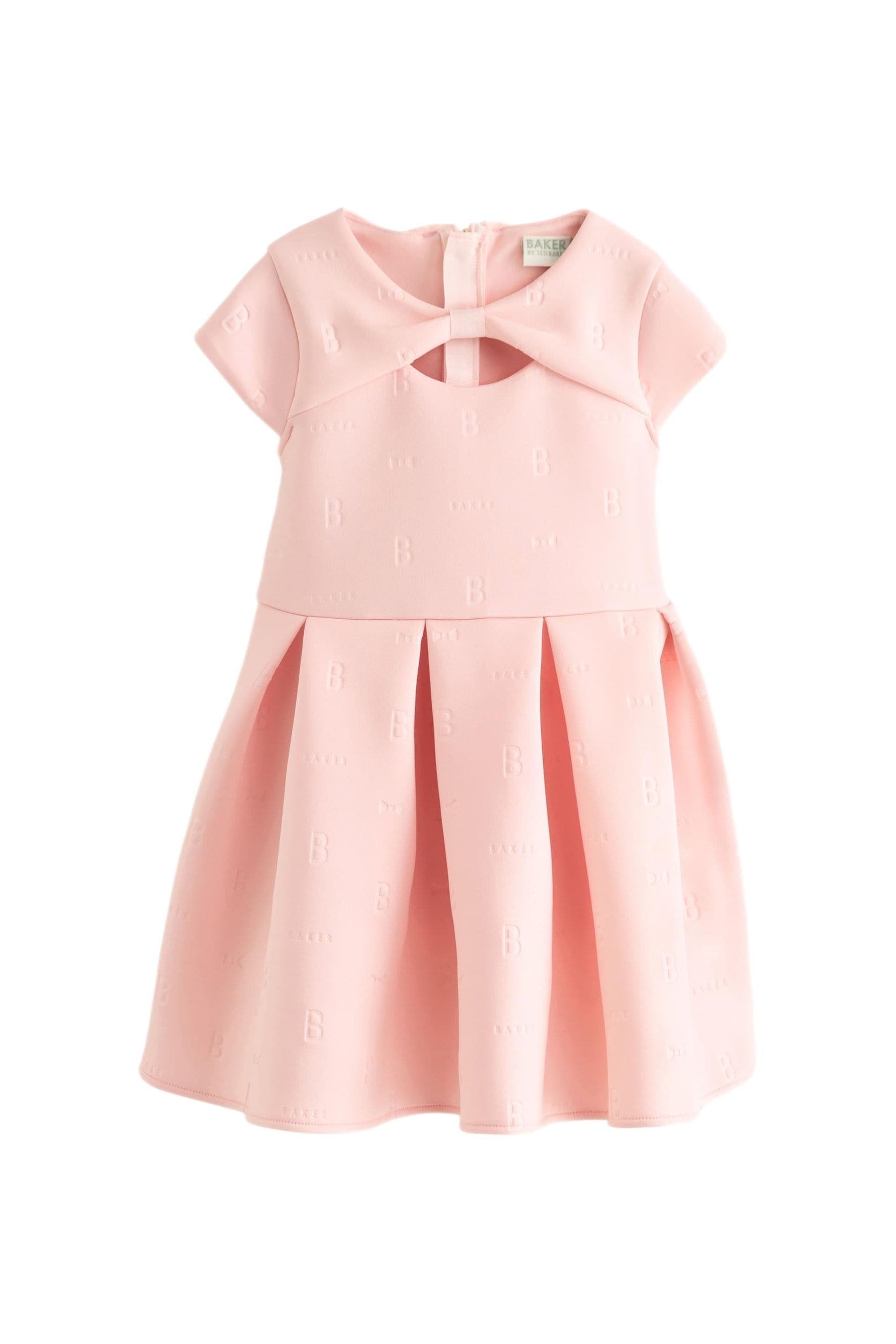 Pink Baker by Ted Baker Pink Cutout Bow Embossed Scuba Dress