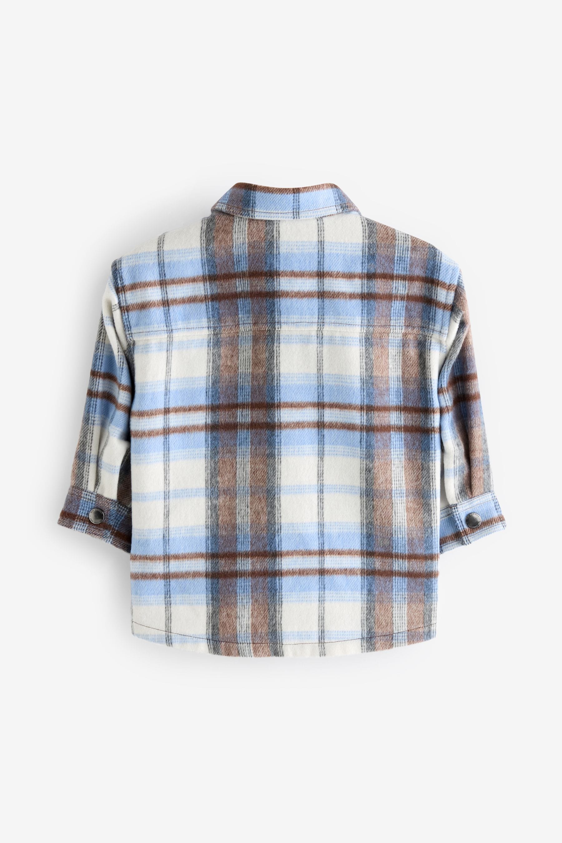 Blue/Brown Check Long Sleeve Check Overshirt (3mths-7yrs)