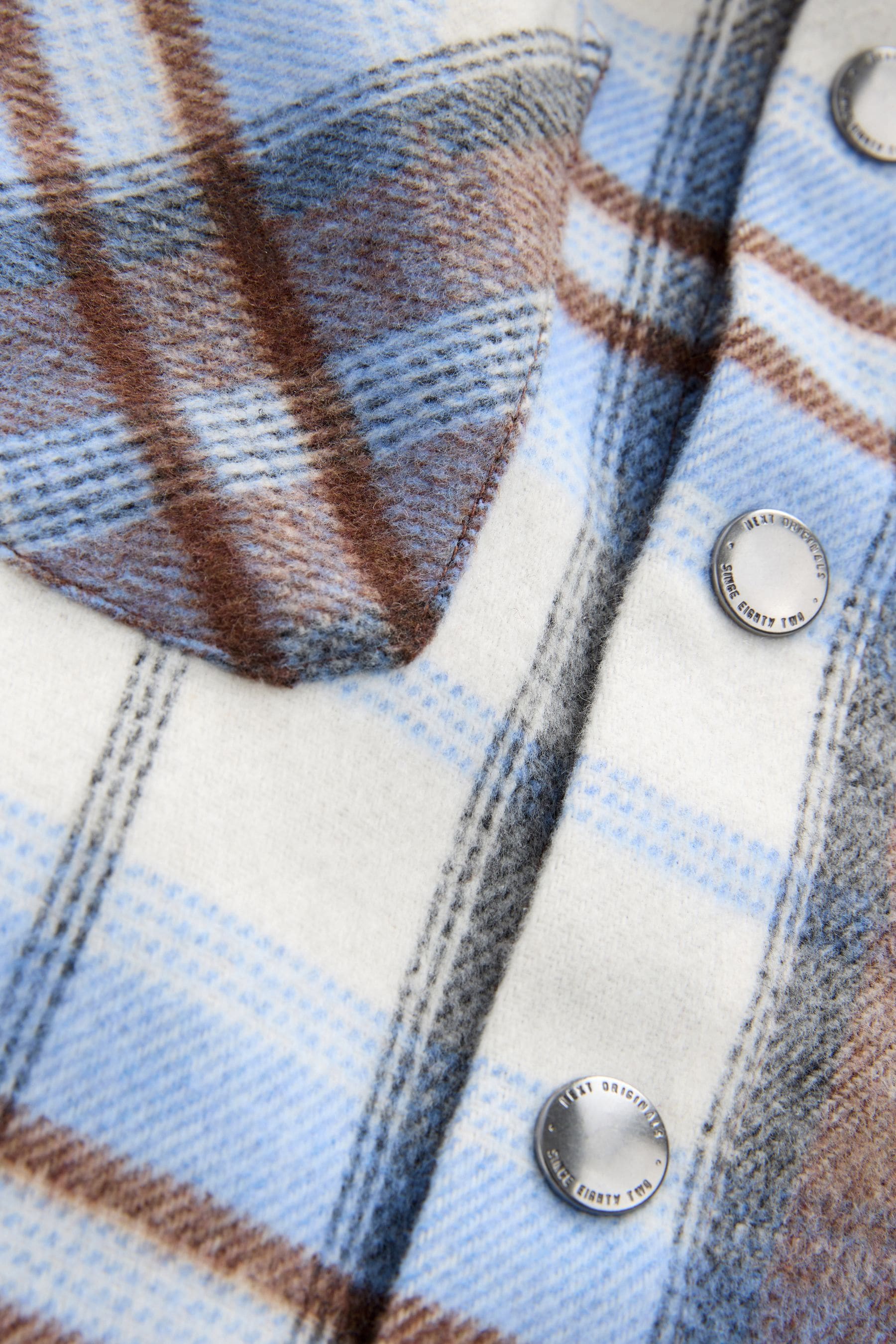 Blue/Brown Check Long Sleeve Check Overshirt (3mths-7yrs)