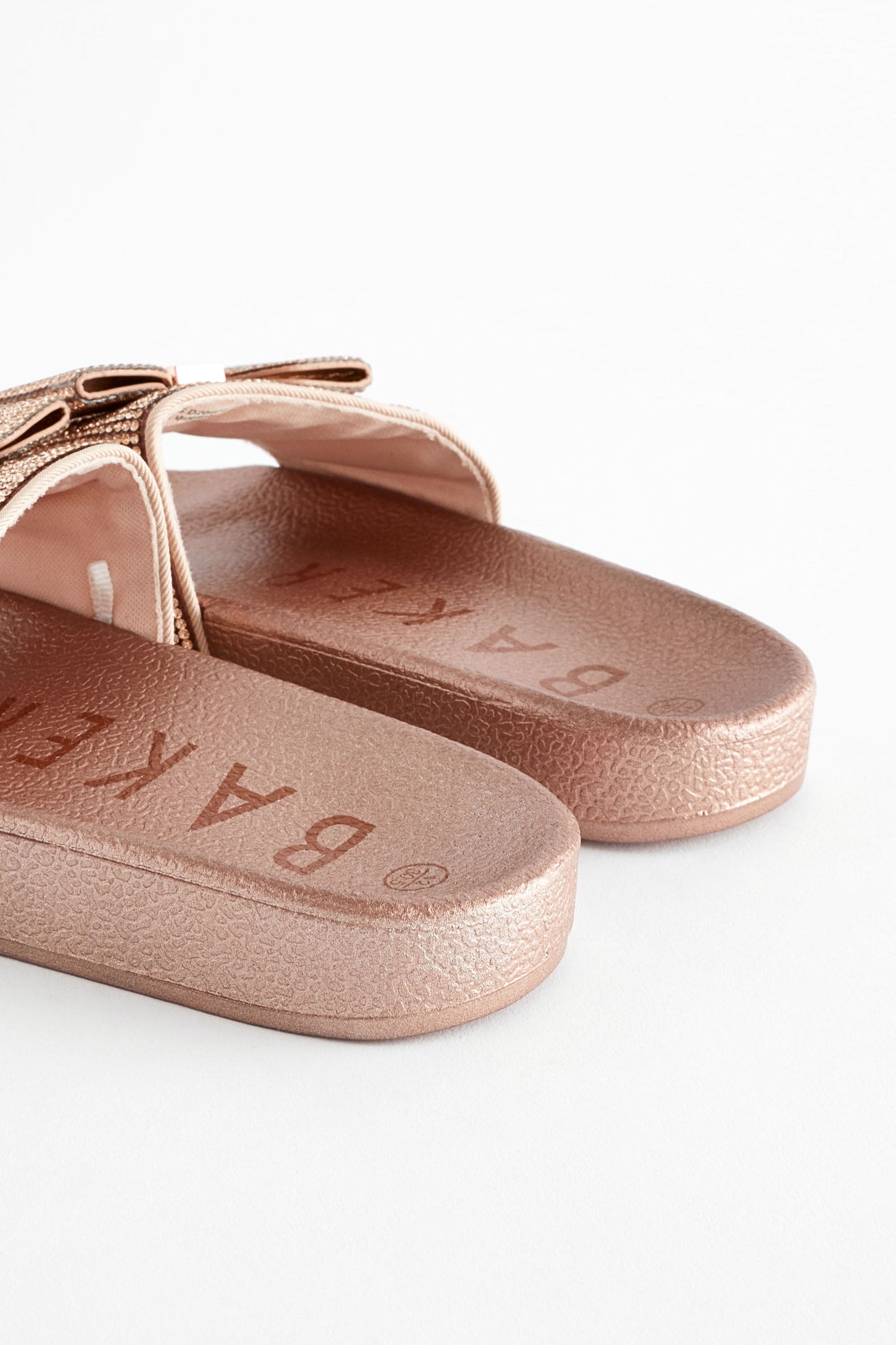 Rose Gold Baker by Ted Baker Girls Diamanté Sliders with Bow