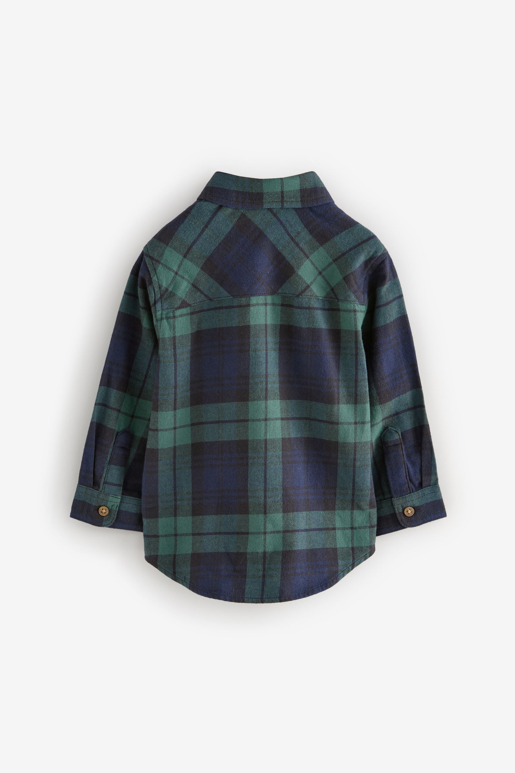 Green Tartan Check Character Long Sleeve Check 100% Cotton Shirt (3mths-7yrs)