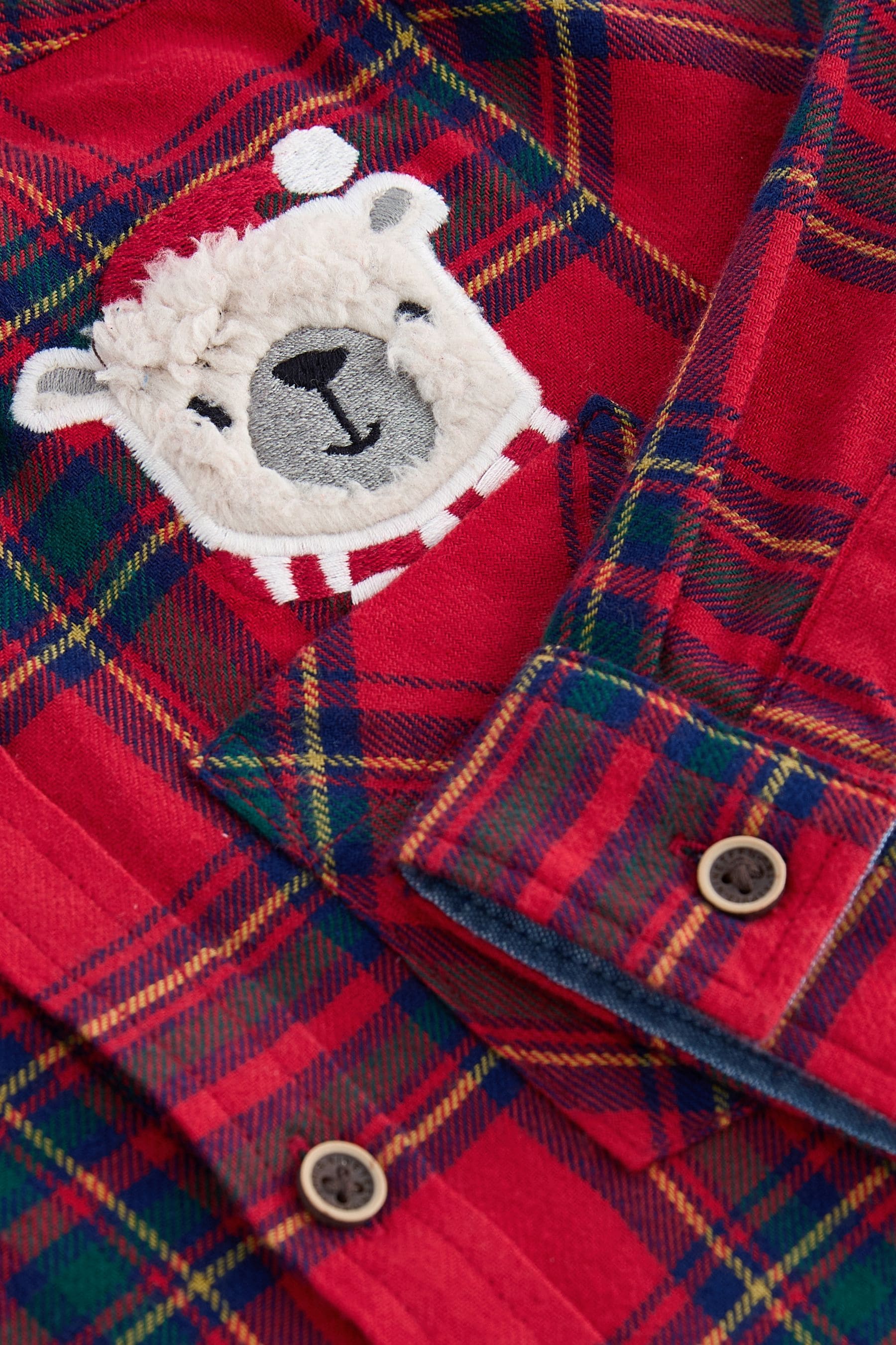 Red tartan Character Long Sleeve Check 100% Cotton Shirt (3mths-7yrs)