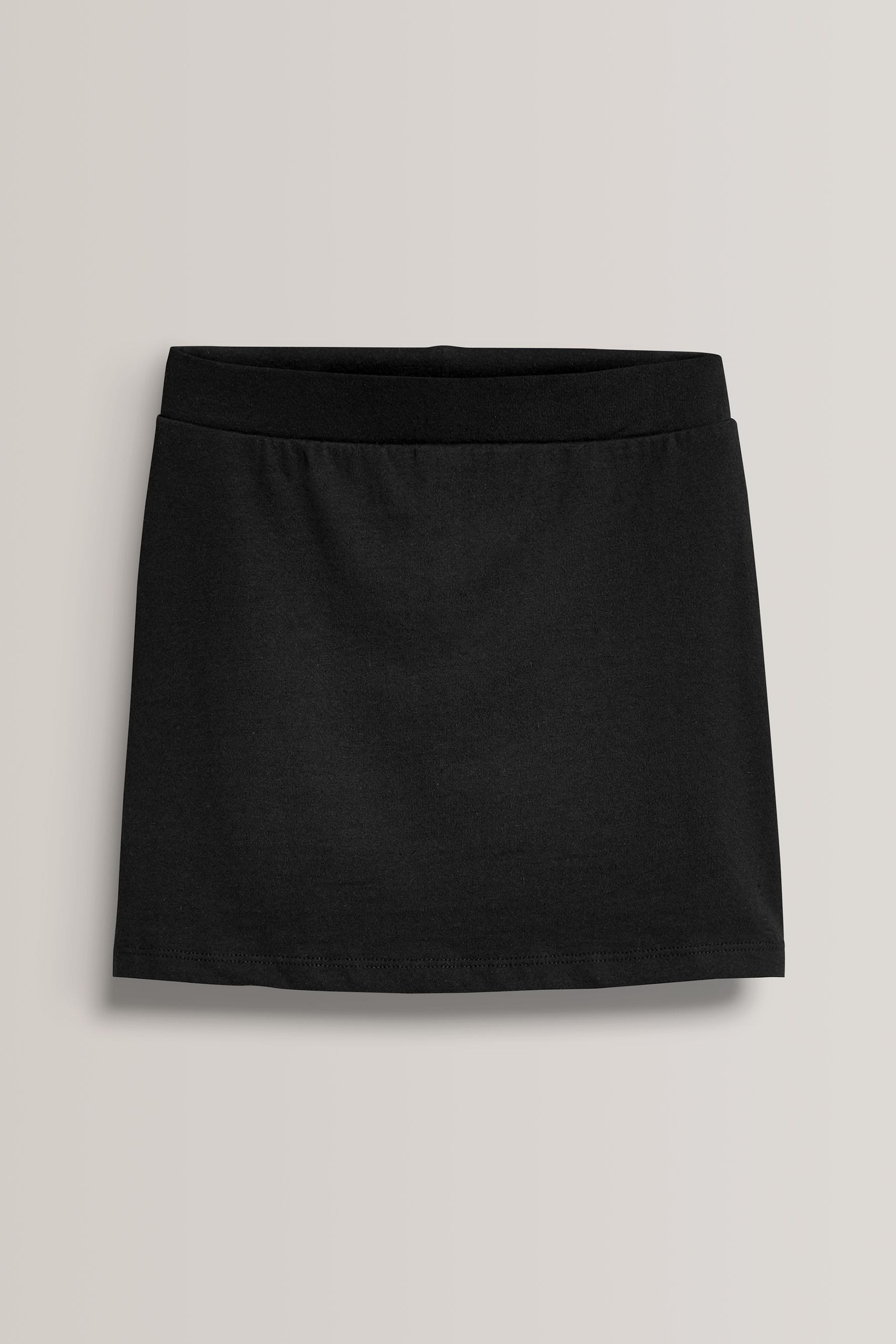 Black Cotton Rich Jersey Stretch School Skort (3-16yrs)