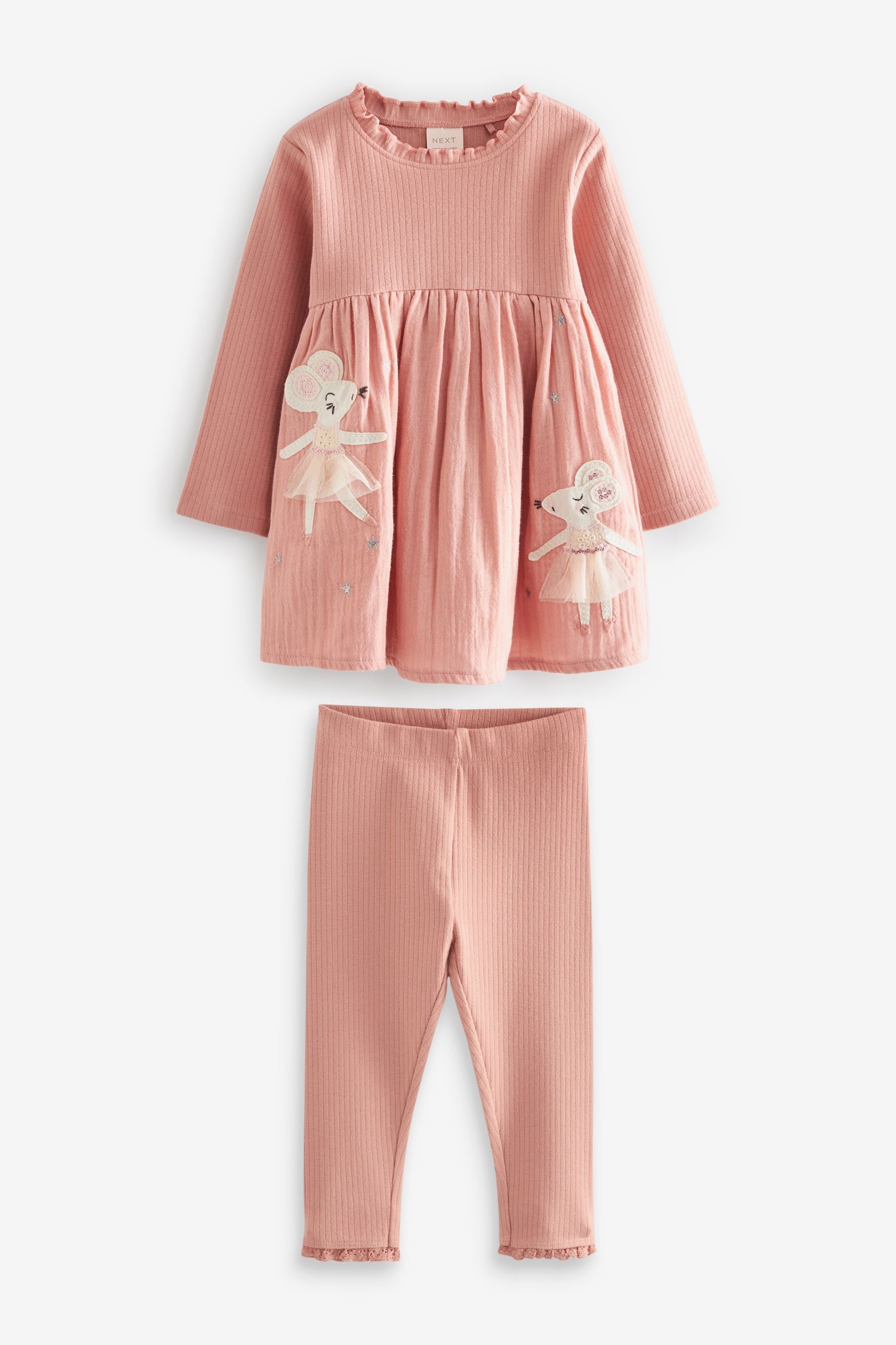 Pink Appliqu?© Dress & Legging Set (3mths-7yrs)