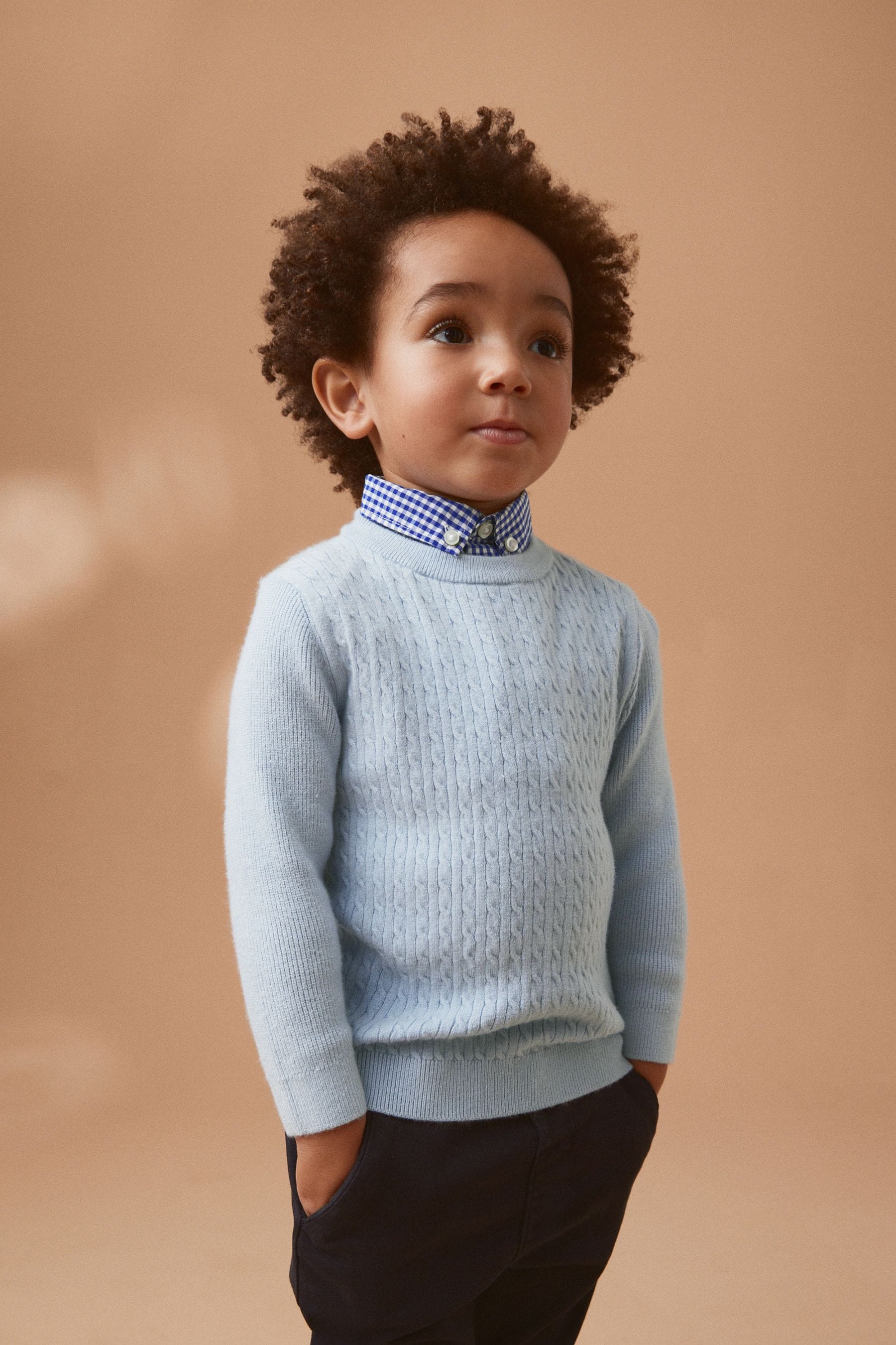 Blue Plain Mockshirt Jumper (3mths-7yrs)