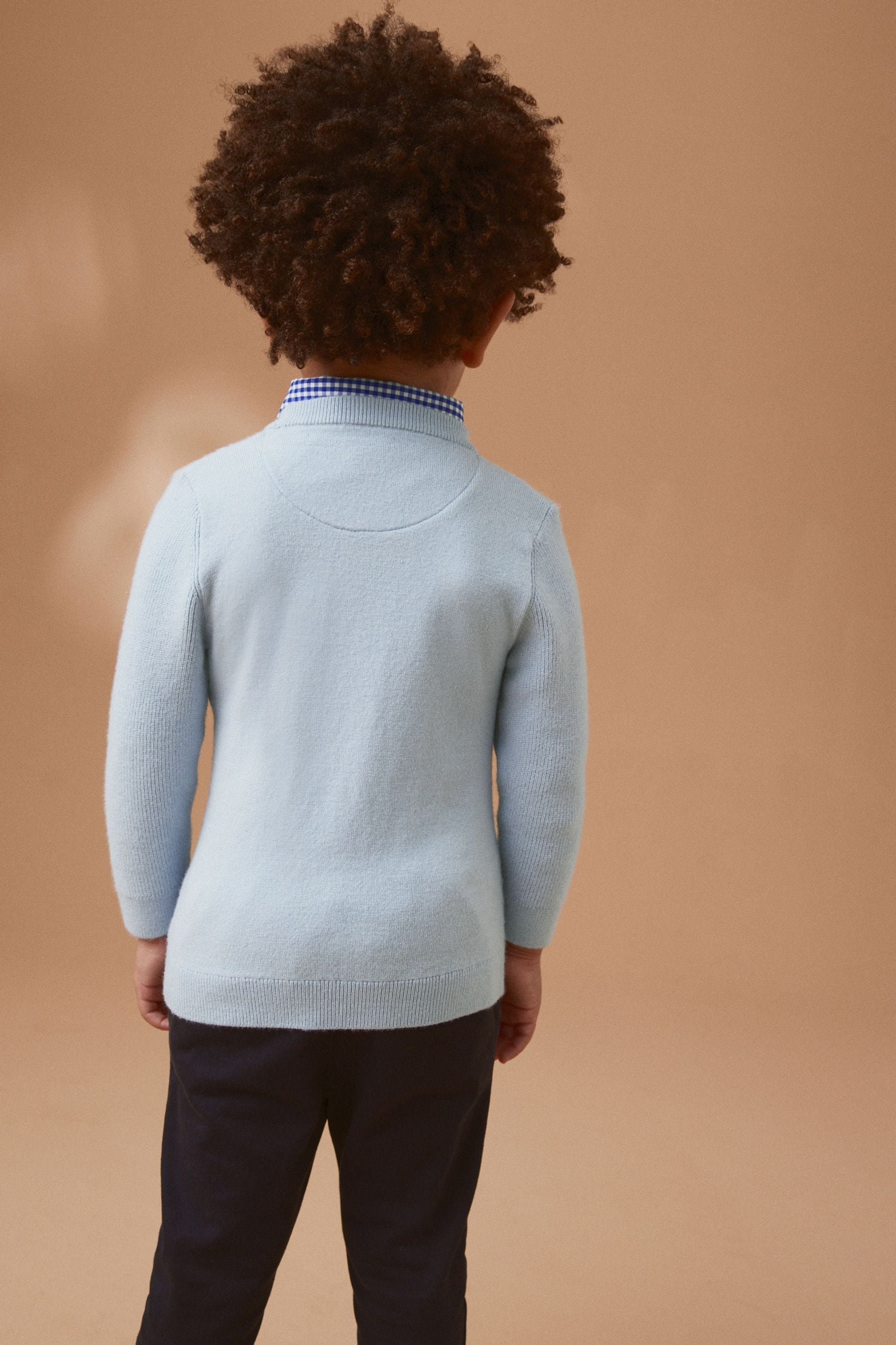 Blue Plain Mockshirt Jumper (3mths-7yrs)