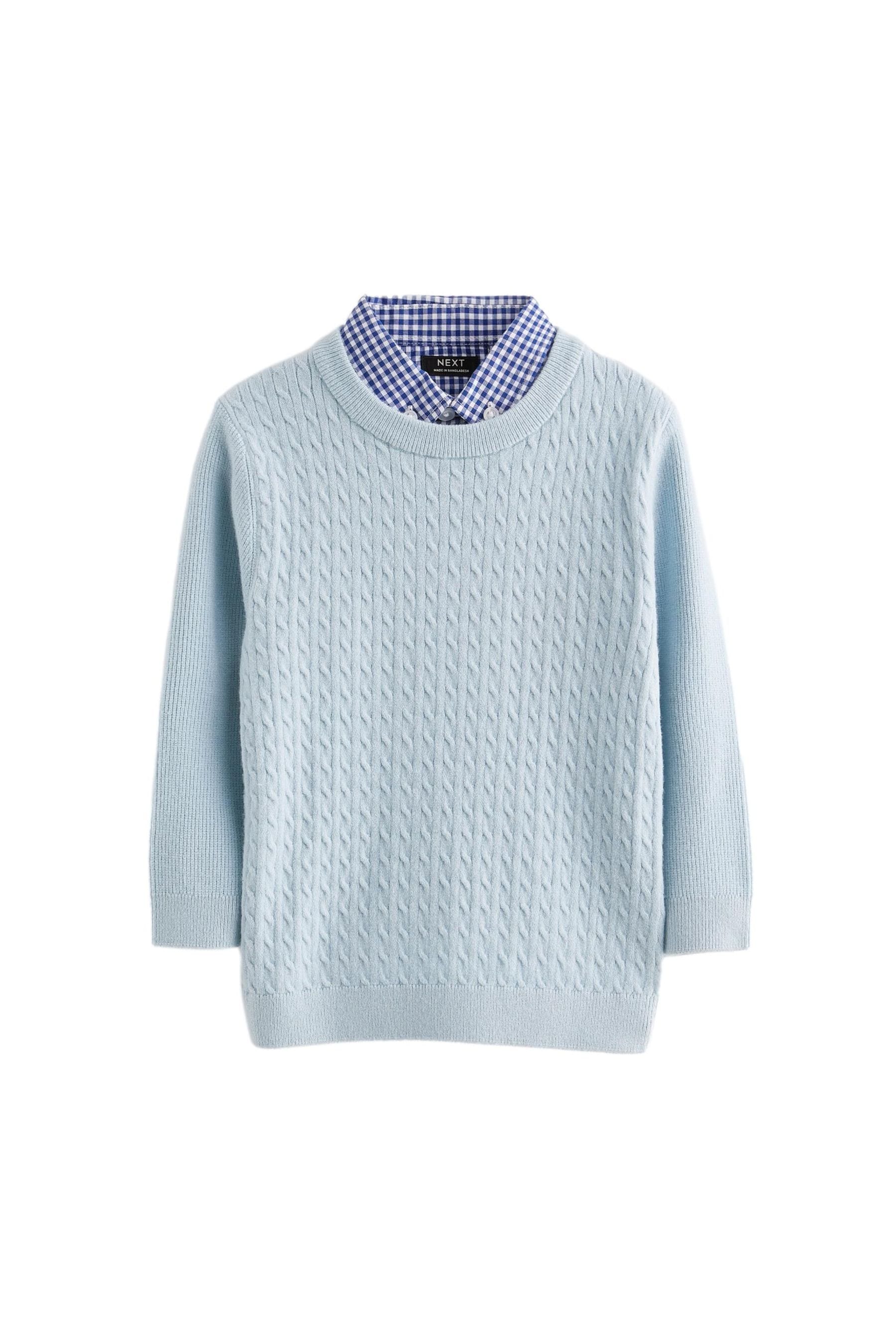 Blue Plain Mockshirt Jumper (3mths-7yrs)