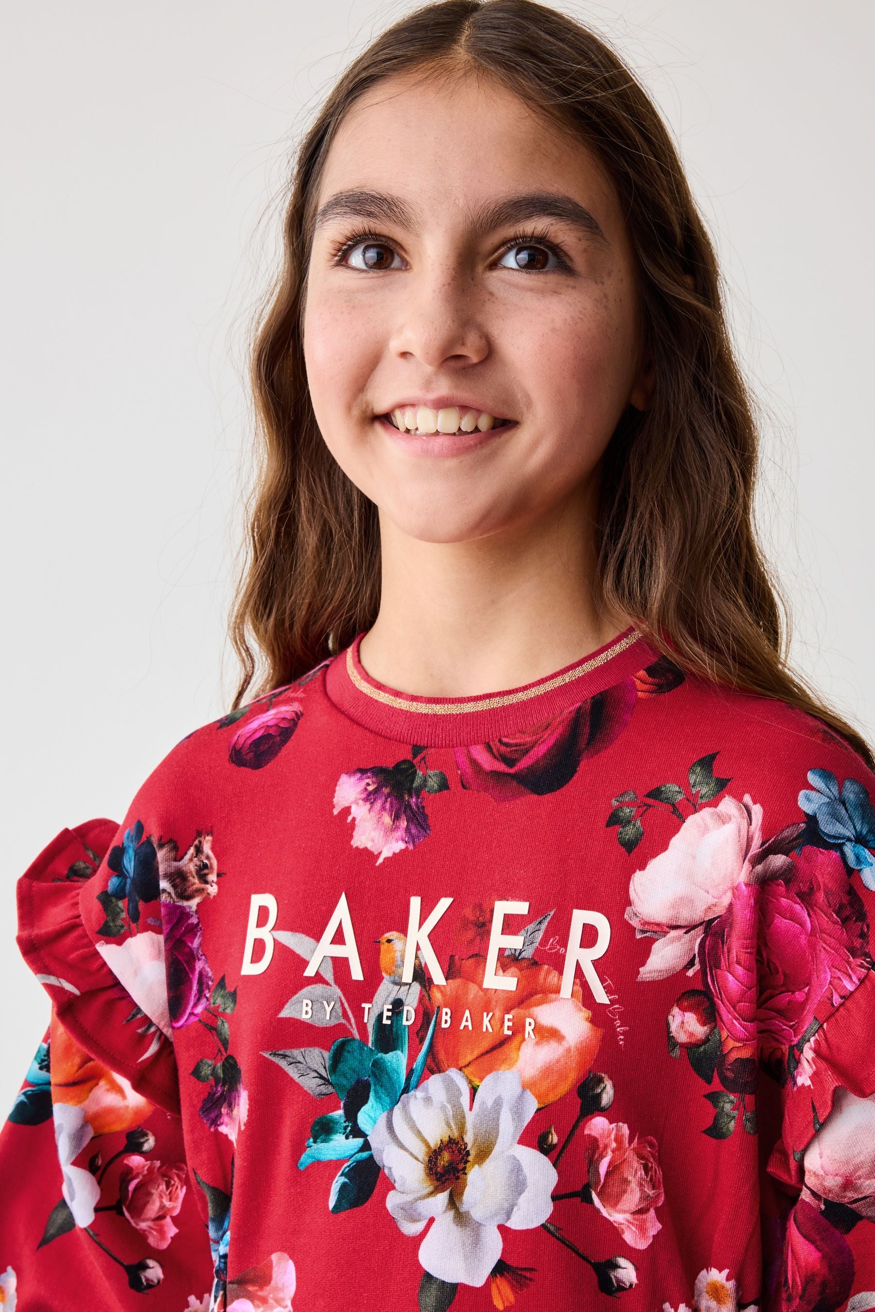 Baker by Ted Baker Pink Floral Sweat 100% Cotton Dress