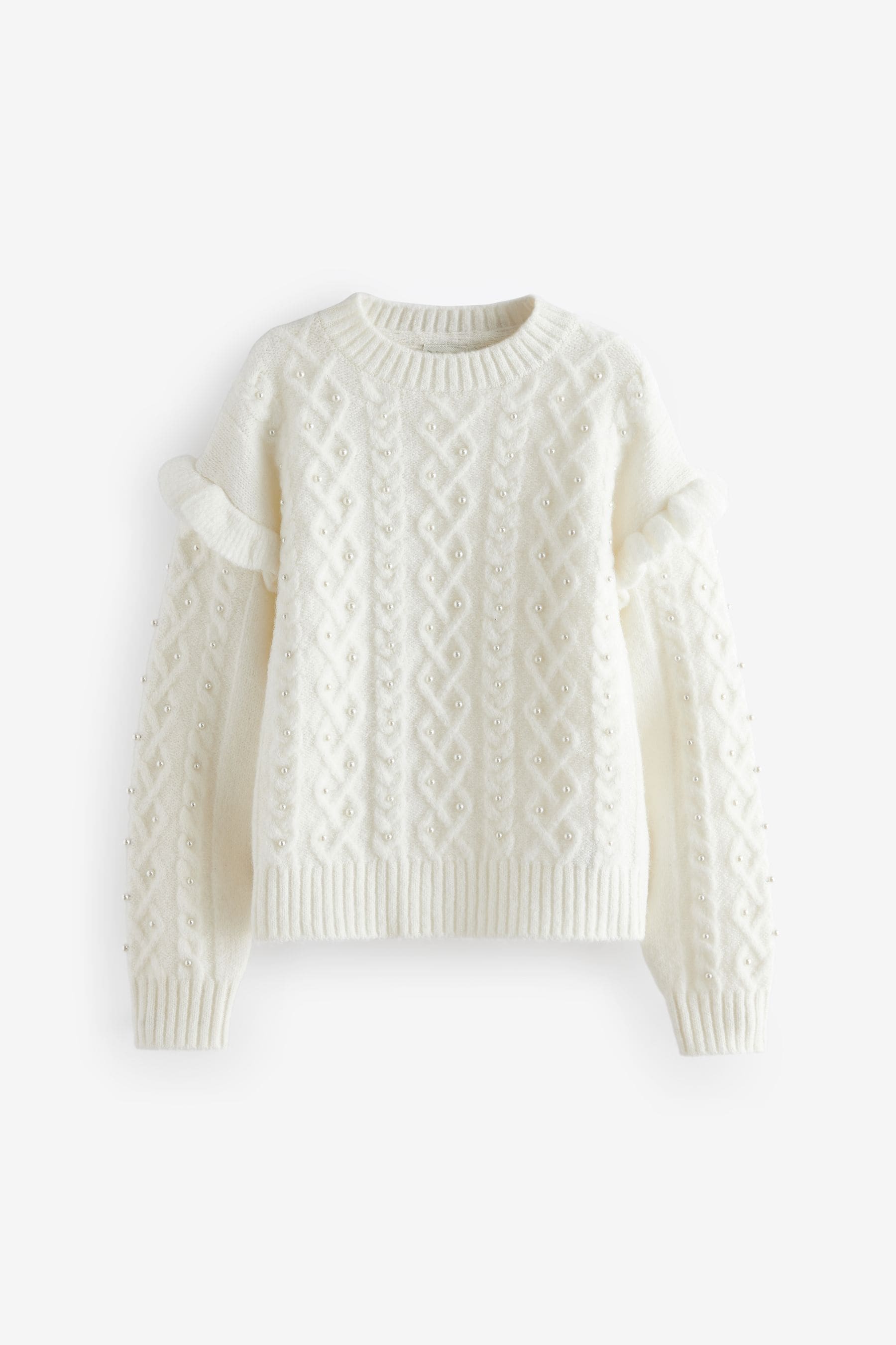 Baker by Ted Baker Frill Shoulder Pearl Knit Jumper