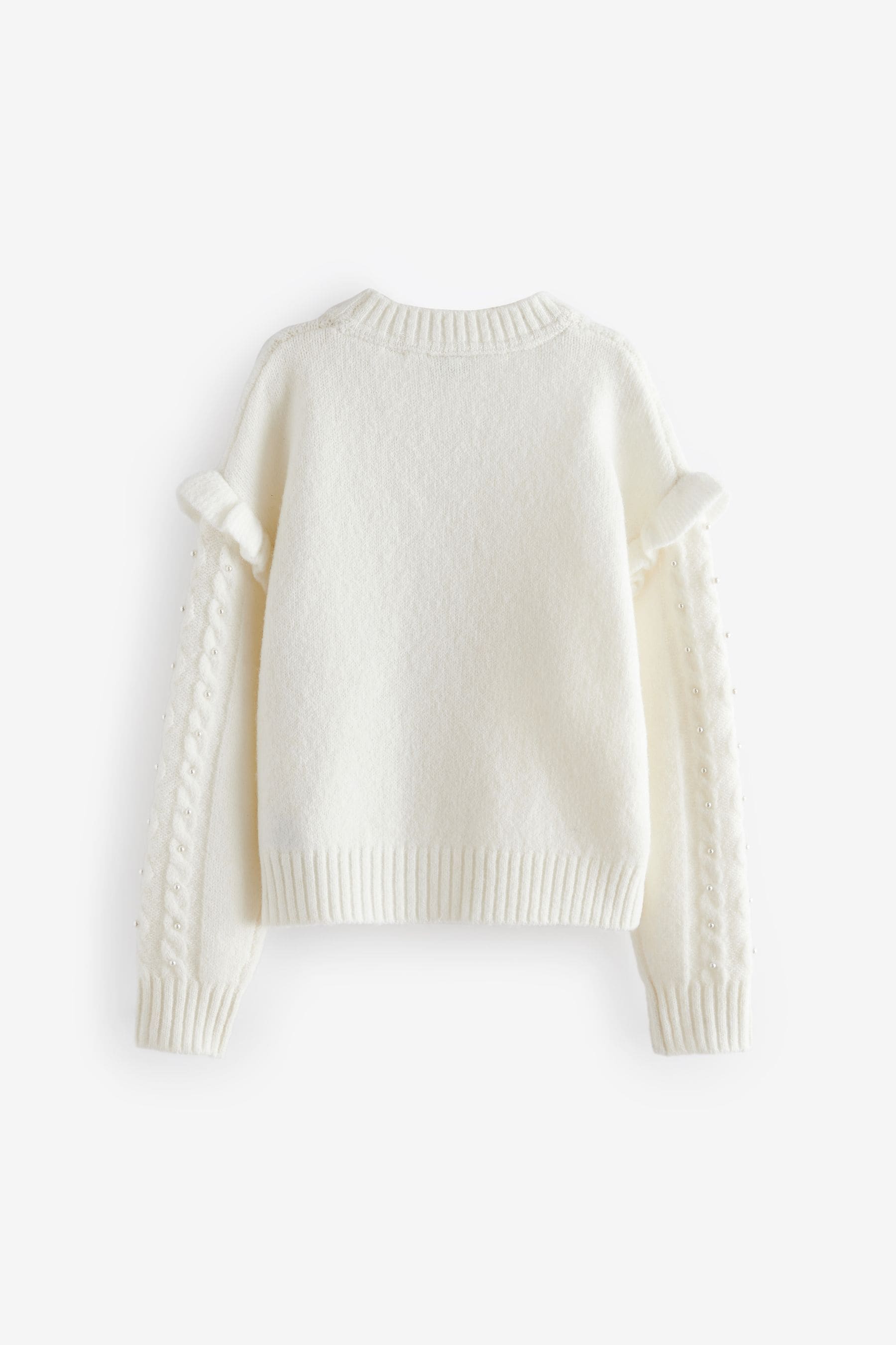 Baker by Ted Baker Frill Shoulder Pearl Knit Jumper