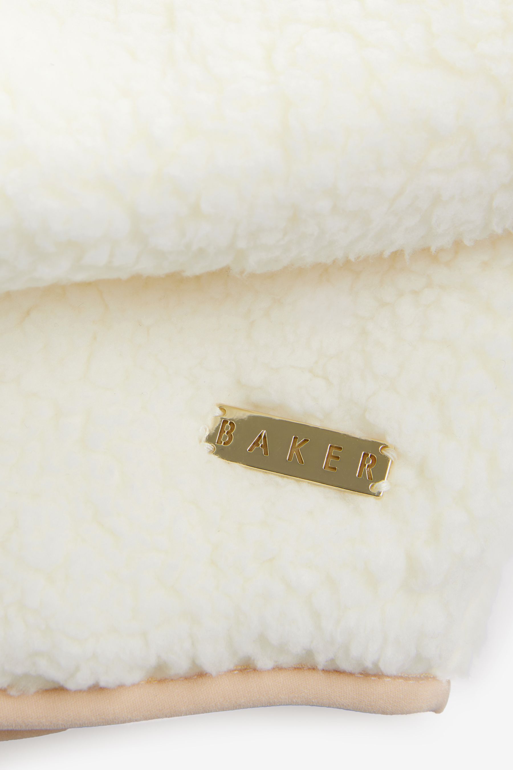 Baker by Ted Baker Cream Zip Through Hooded Fleece Jacket