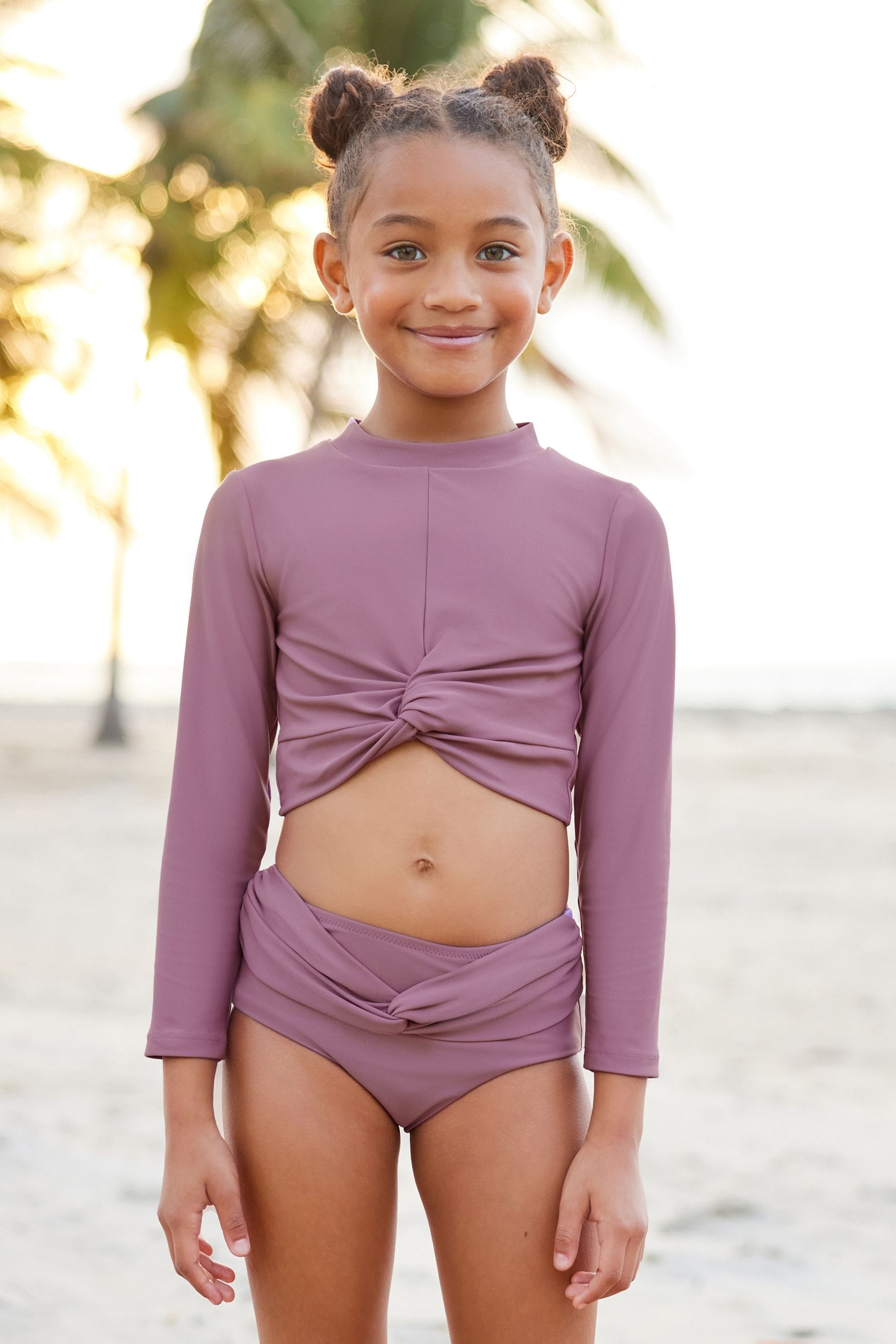 Purple Long Sleeved Bikini (3-16yrs)