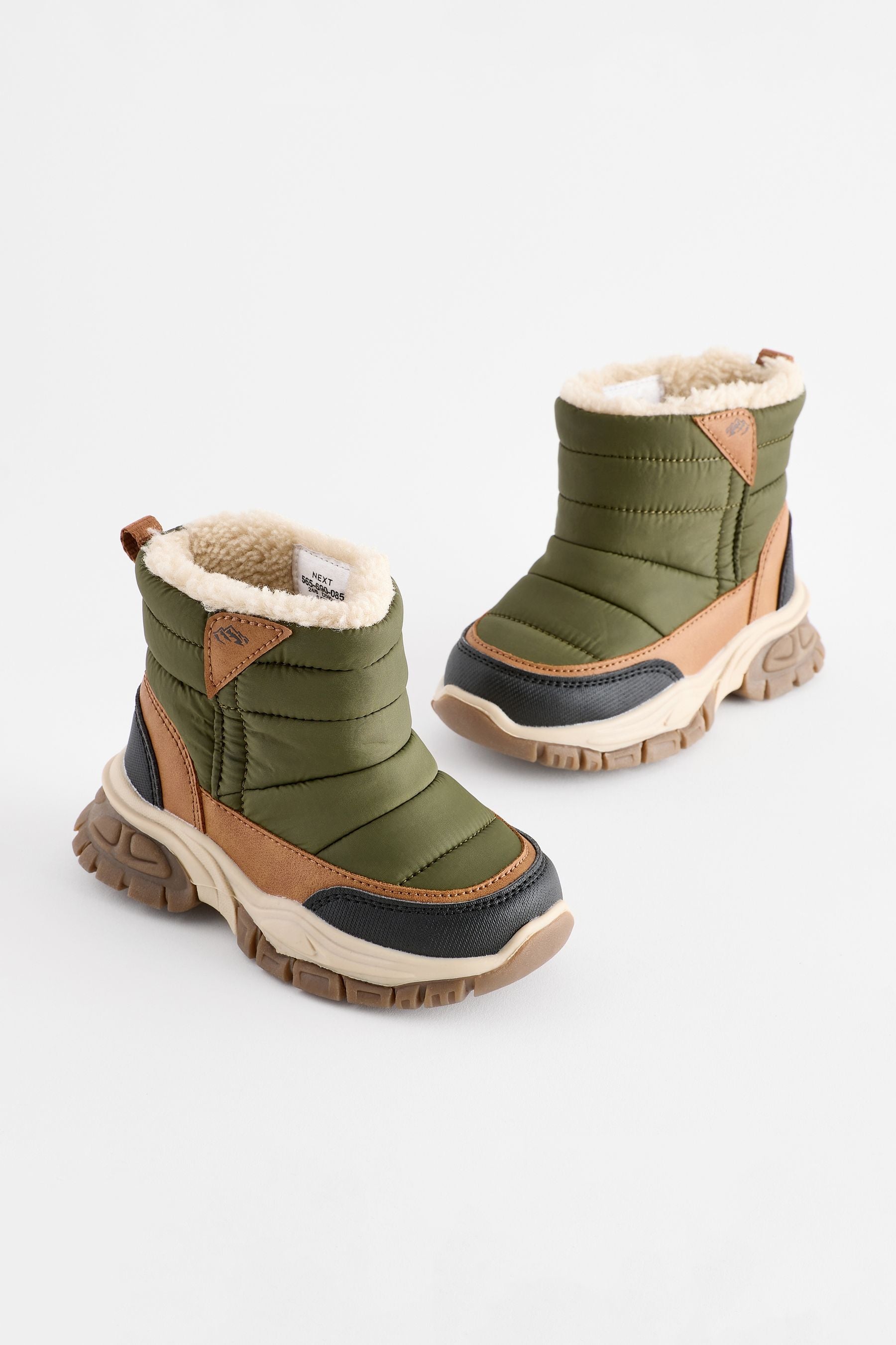 Green Quilted Snow Boots