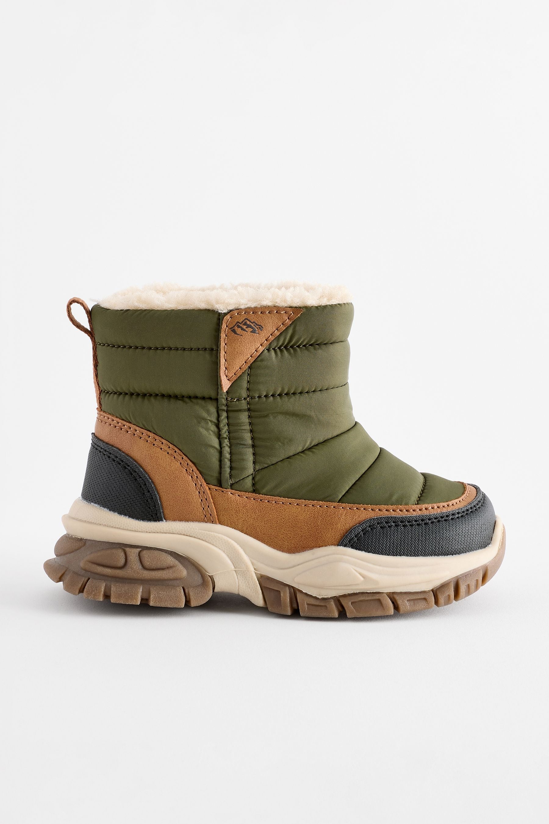 Green Quilted Snow Boots