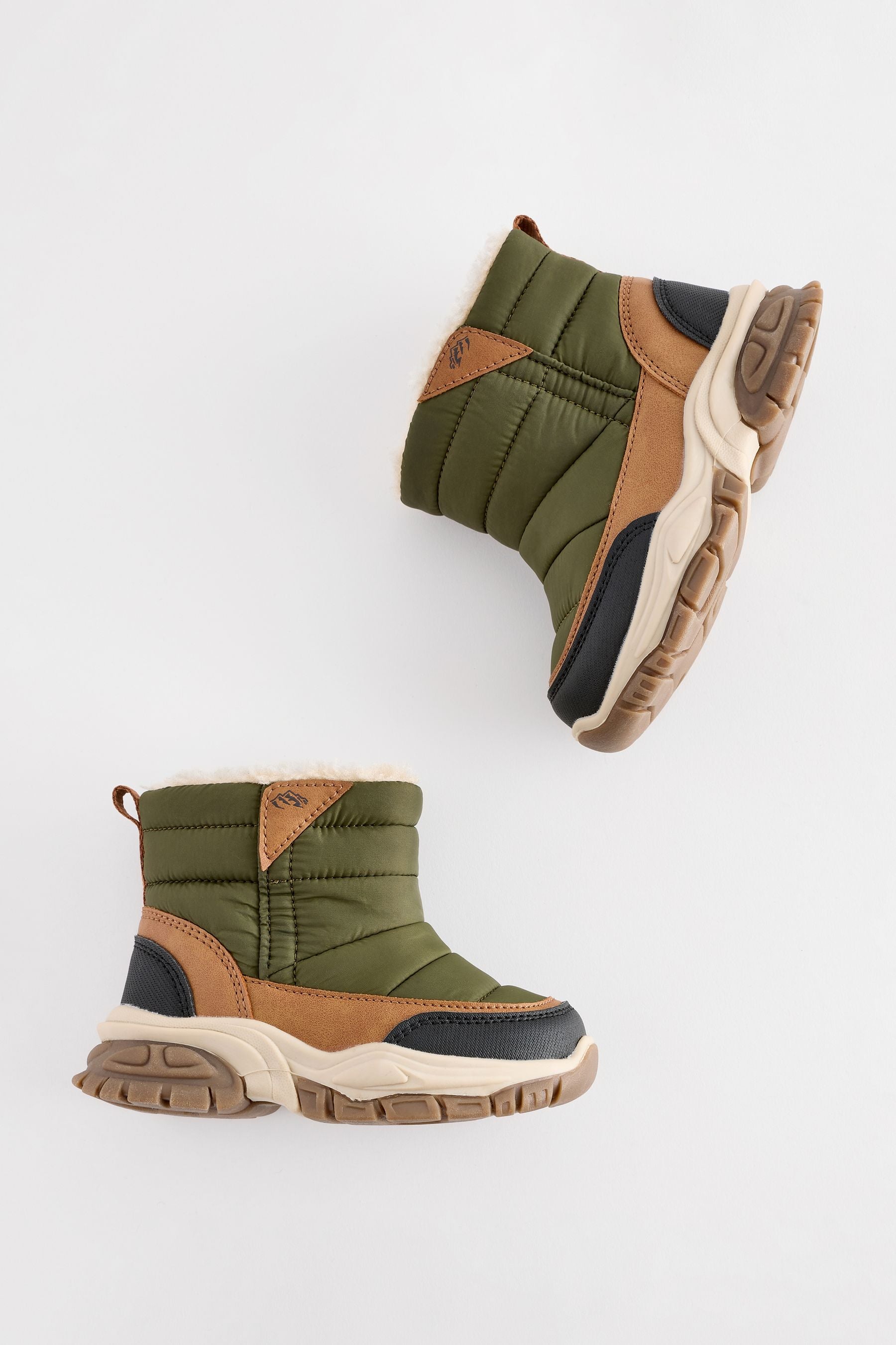 Green Quilted Snow Boots