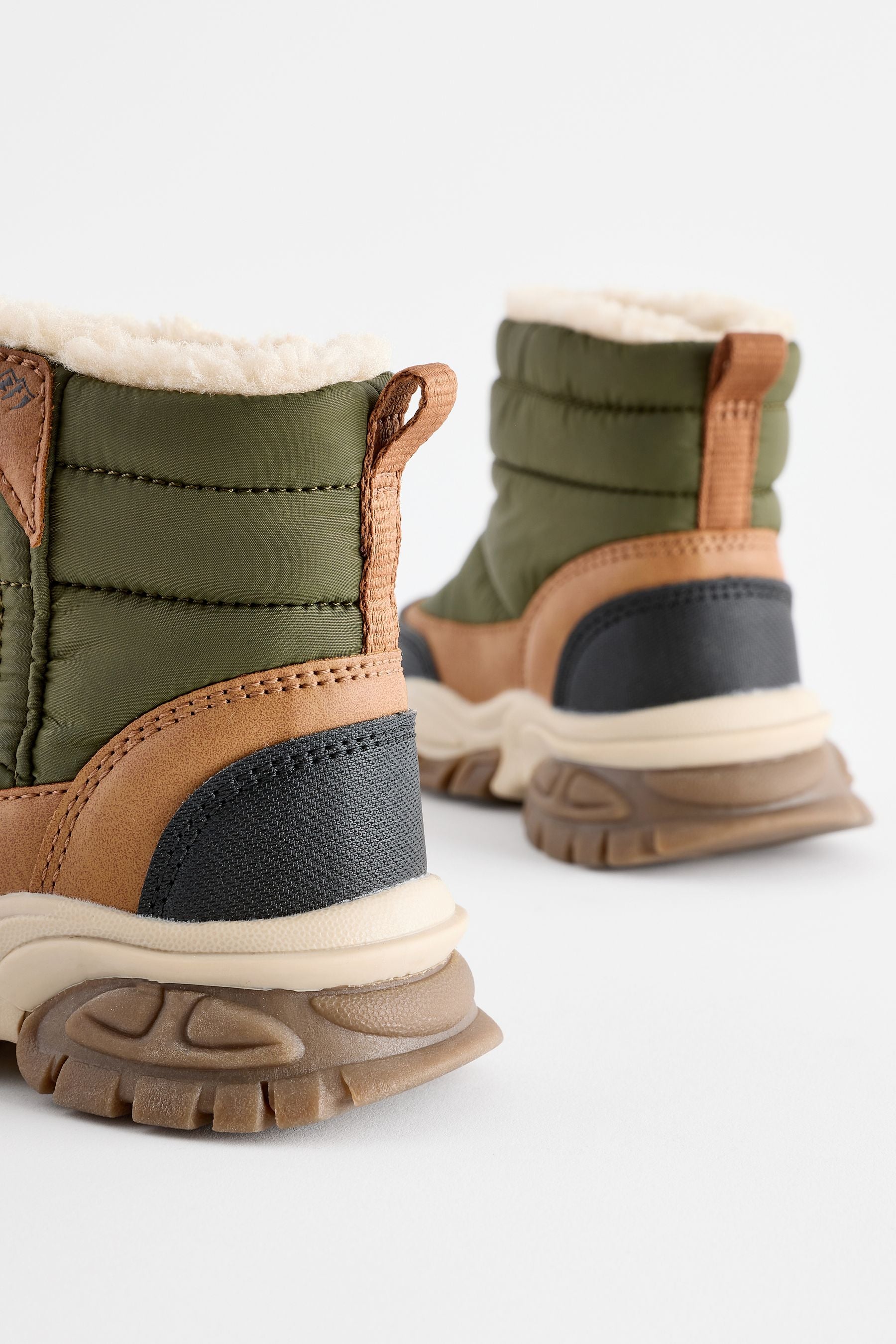 Green Quilted Snow Boots