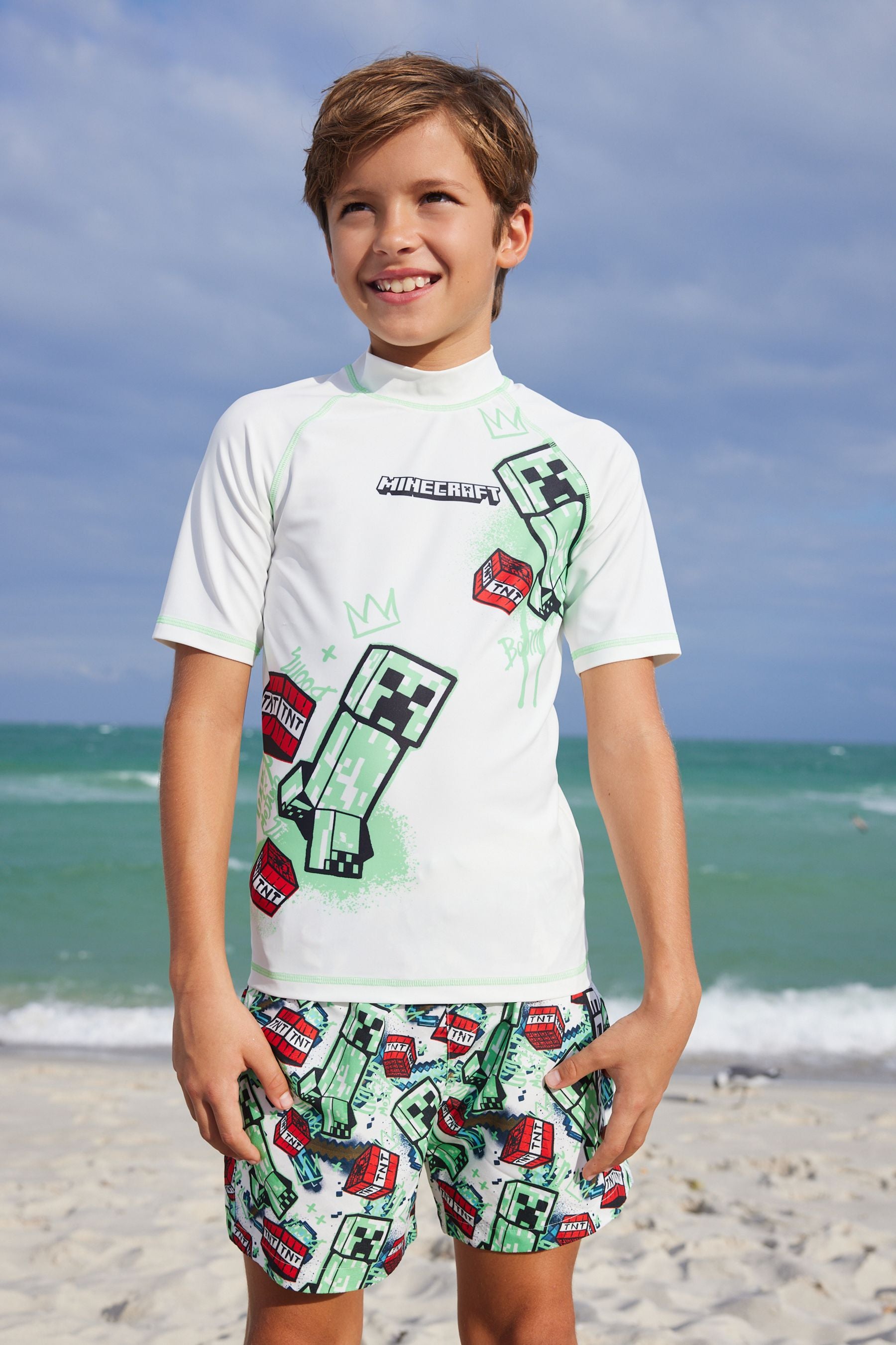 Minecraft Green Rash Vest (3-16yrs)