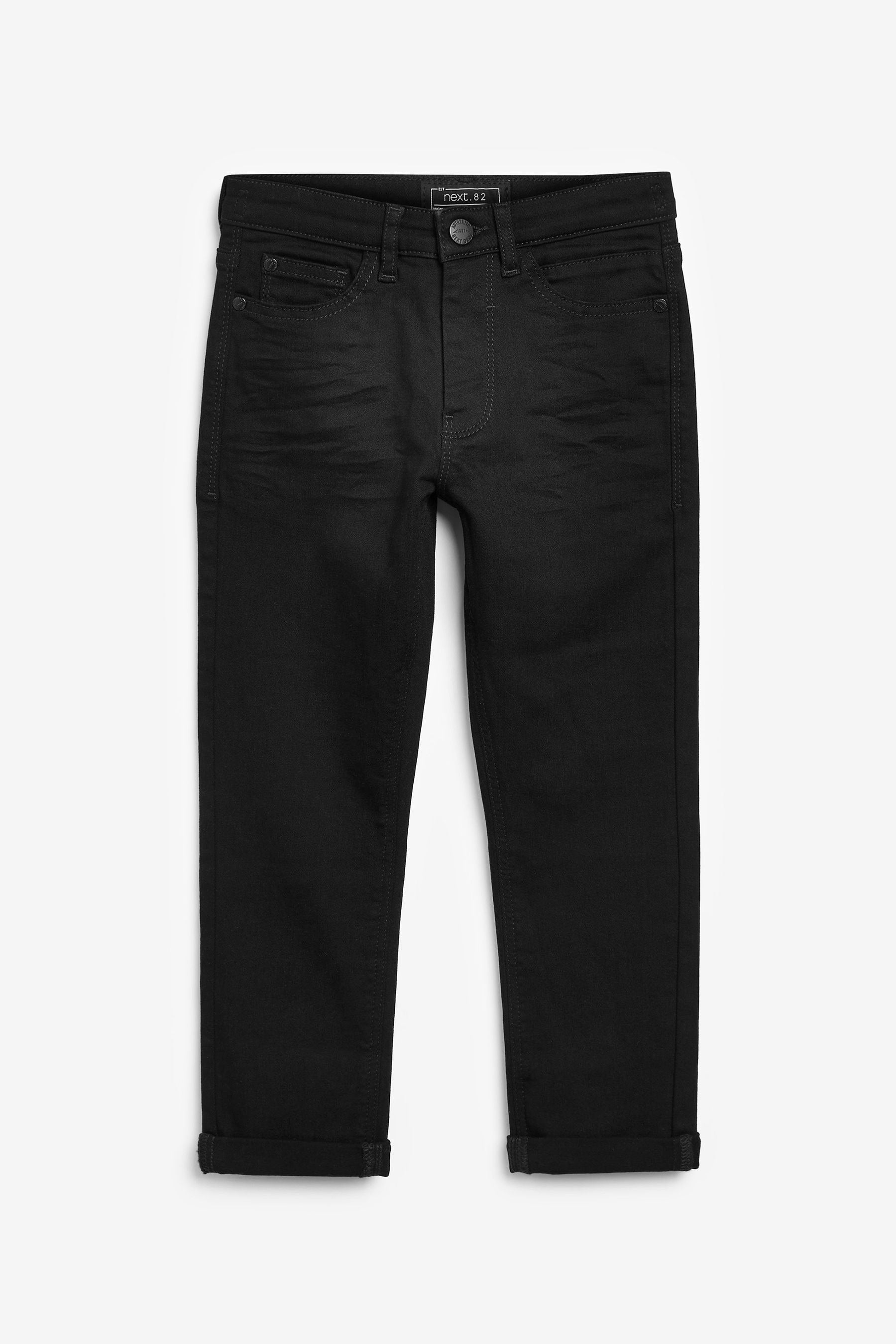 Black Denim Regular Fit Mega Stretch Adjustable Waist Jeans (3-16yrs)