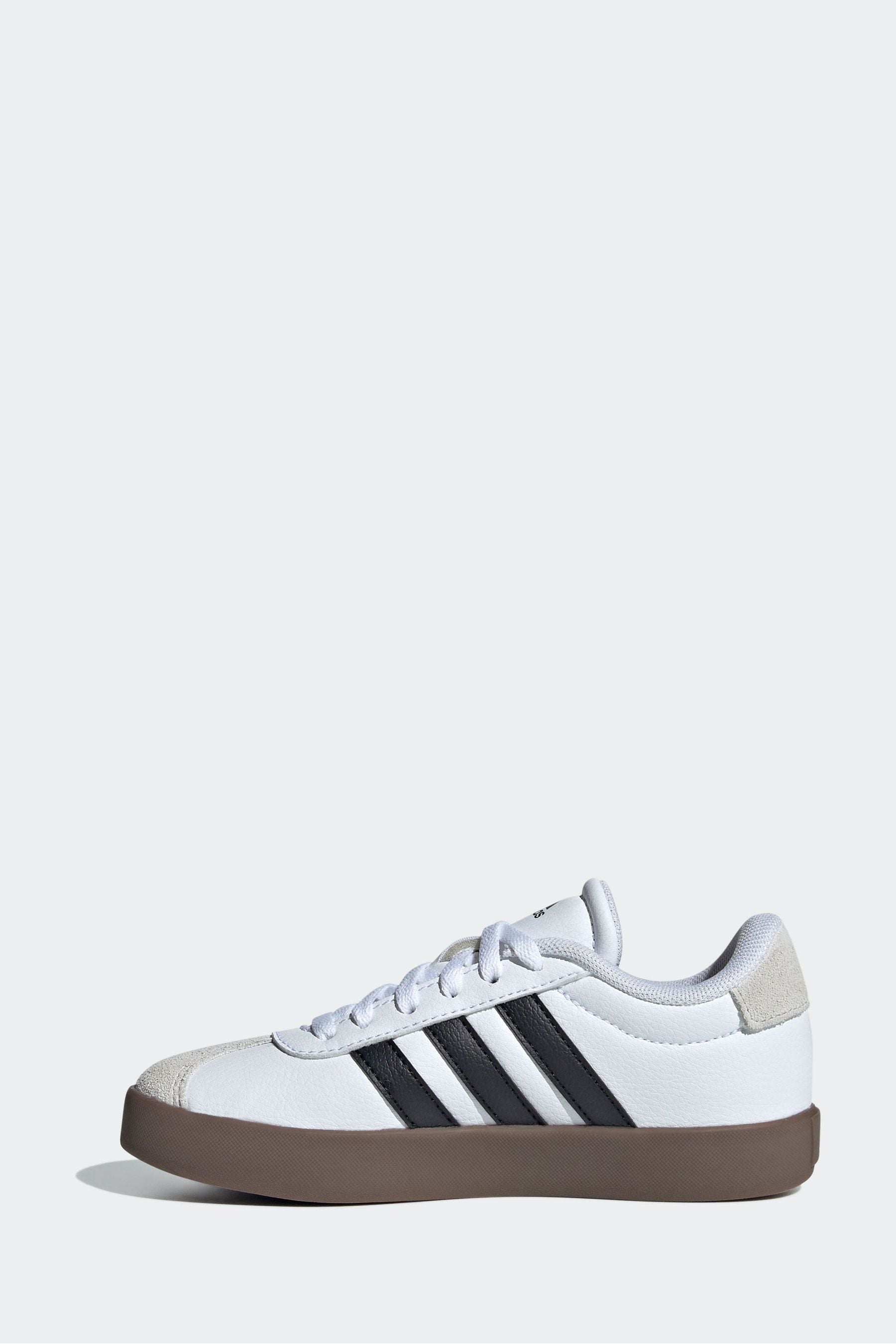 White/Black adidas Junior Sportswear VL Court Trainers