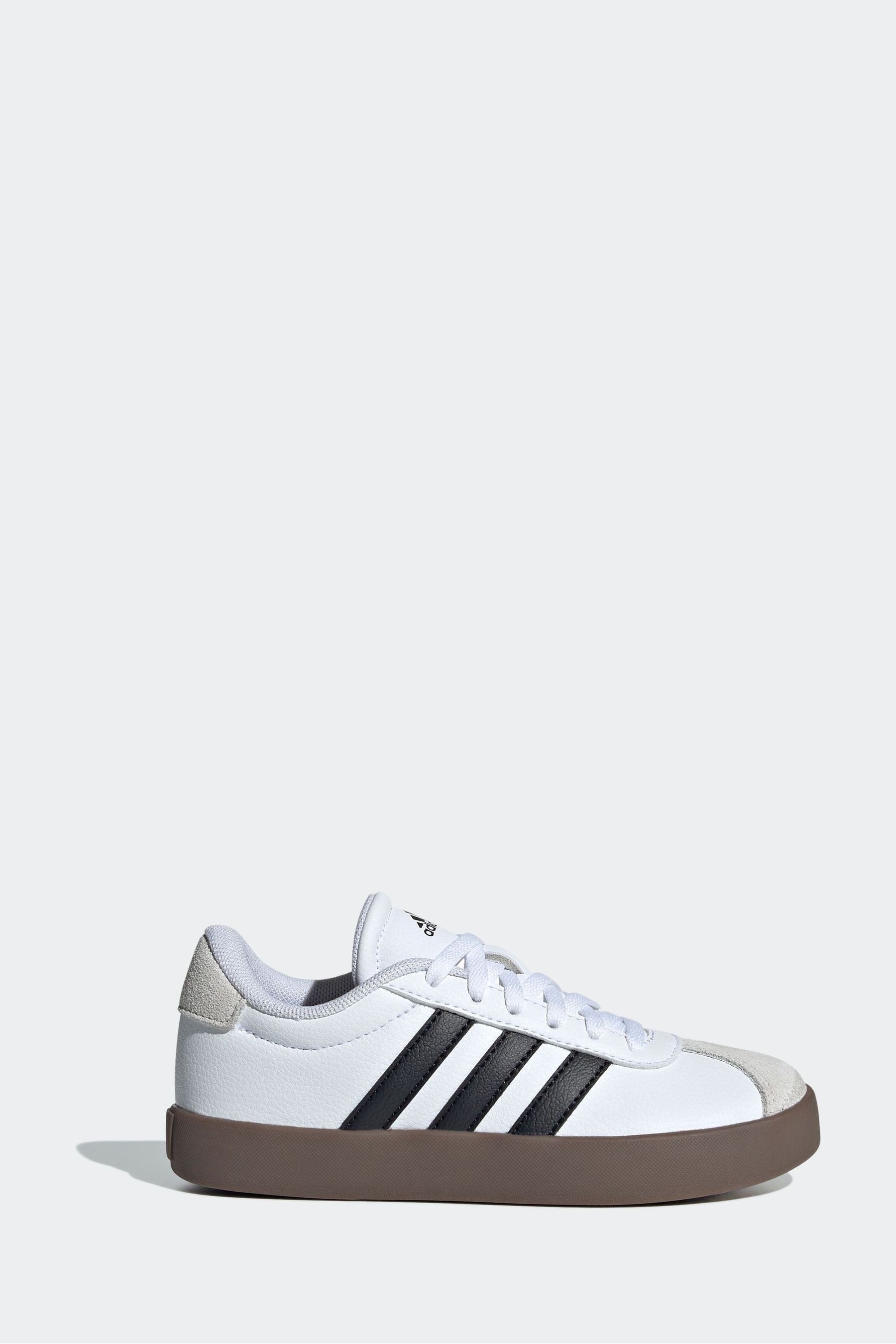 White/Black adidas Junior Sportswear VL Court Trainers