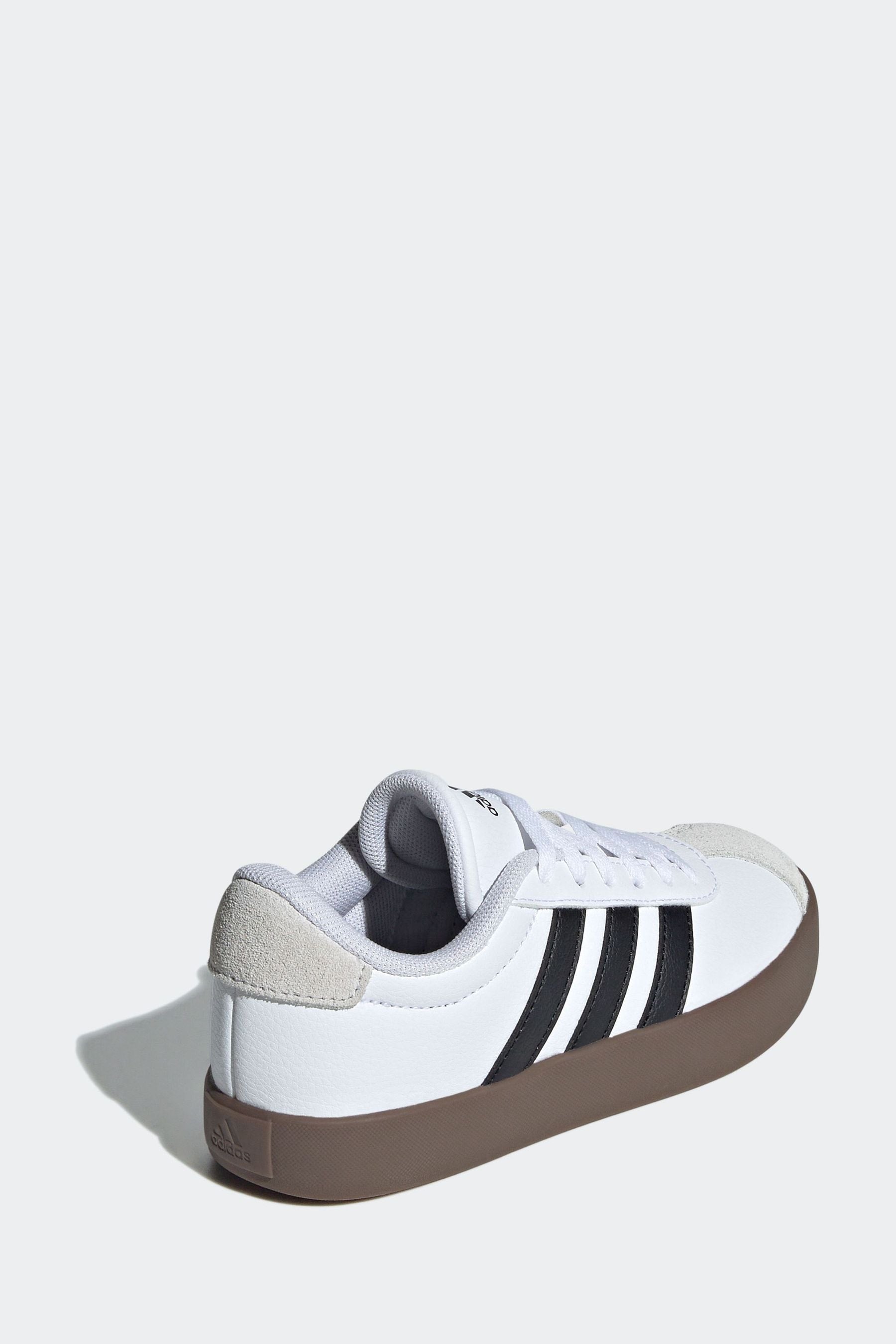 White/Black adidas Junior Sportswear VL Court Trainers