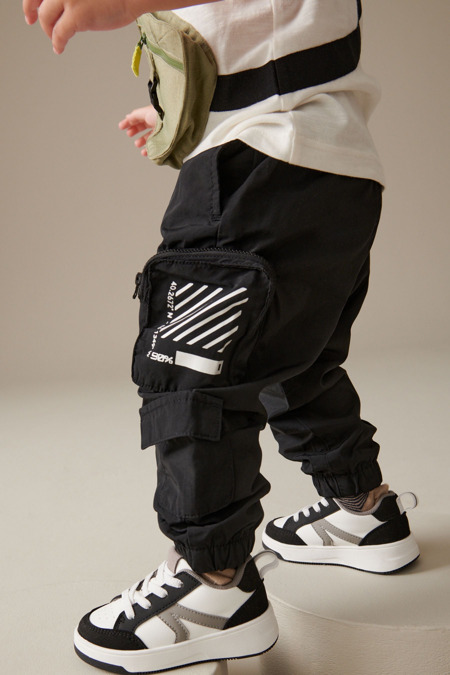 Black Multi Pocket Cargo Trousers (3mths-7yrs)