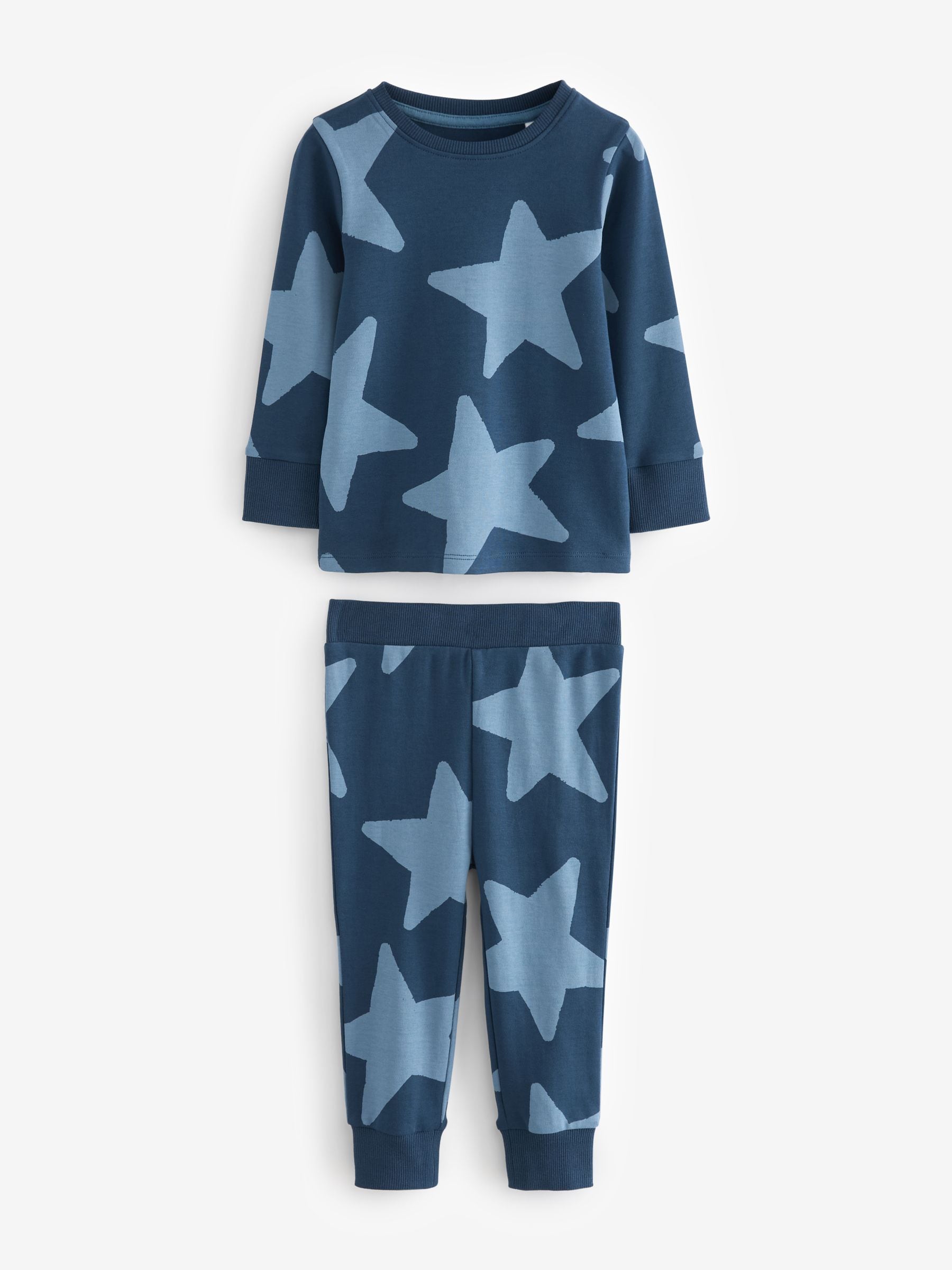 Blue/White Stars 3 Pack Snuggle 100% Cotton Pyjamas (9mths-10yrs)