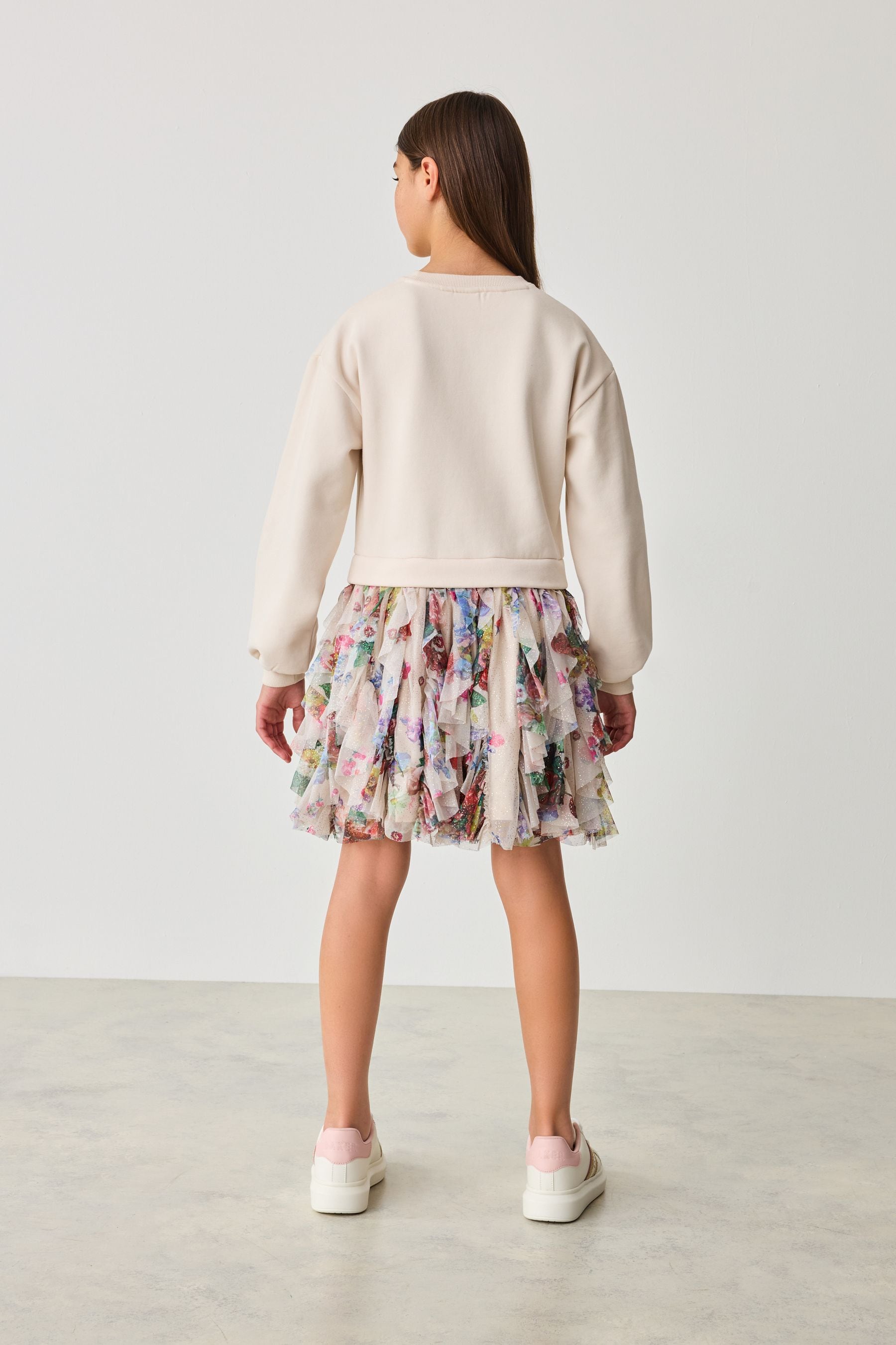 Stone Baker by Ted Baker Stone Ruffle Printed Sweat Dress